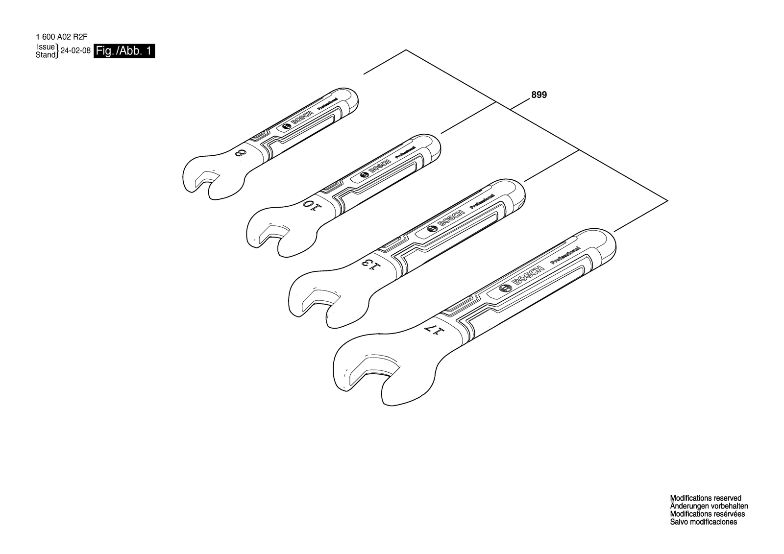 Bosch VDE Spanner 10mm parts diagram, sheet 1