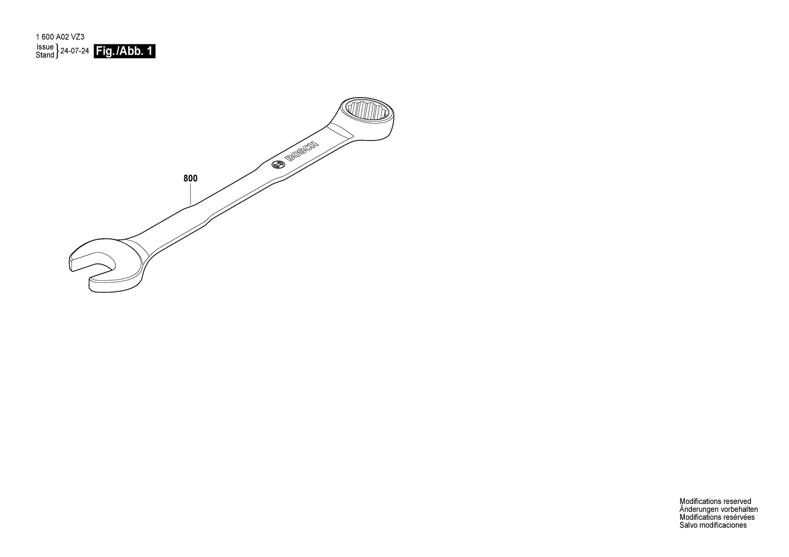 Bosch Combination wrench Size 11 parts diagram, sheet 1