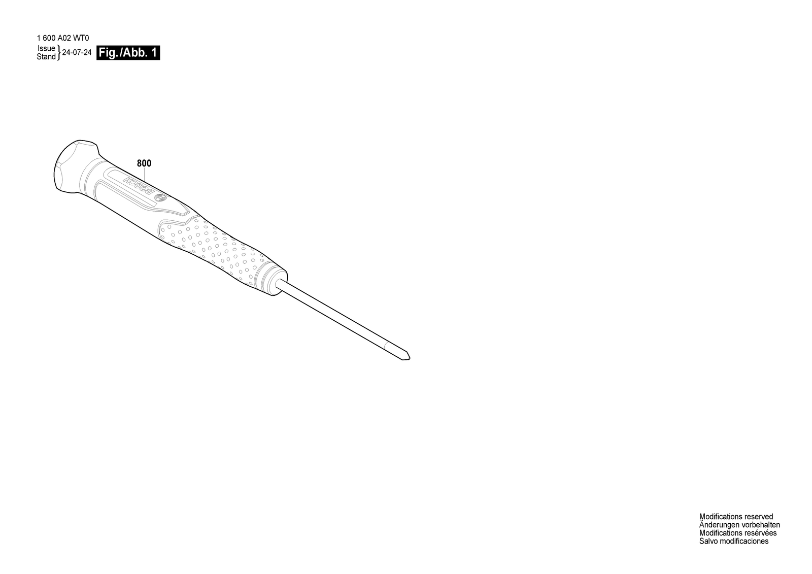 Bosch Precision screwdriver T5 x 60 parts diagram, sheet 1
