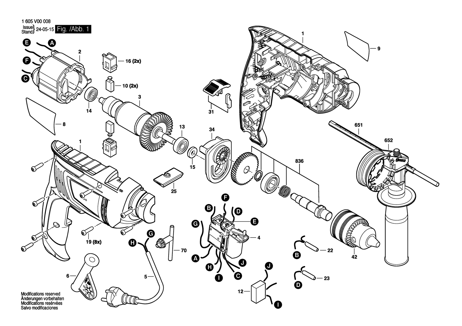 Bosch ID 500 parts diagram, sheet 1