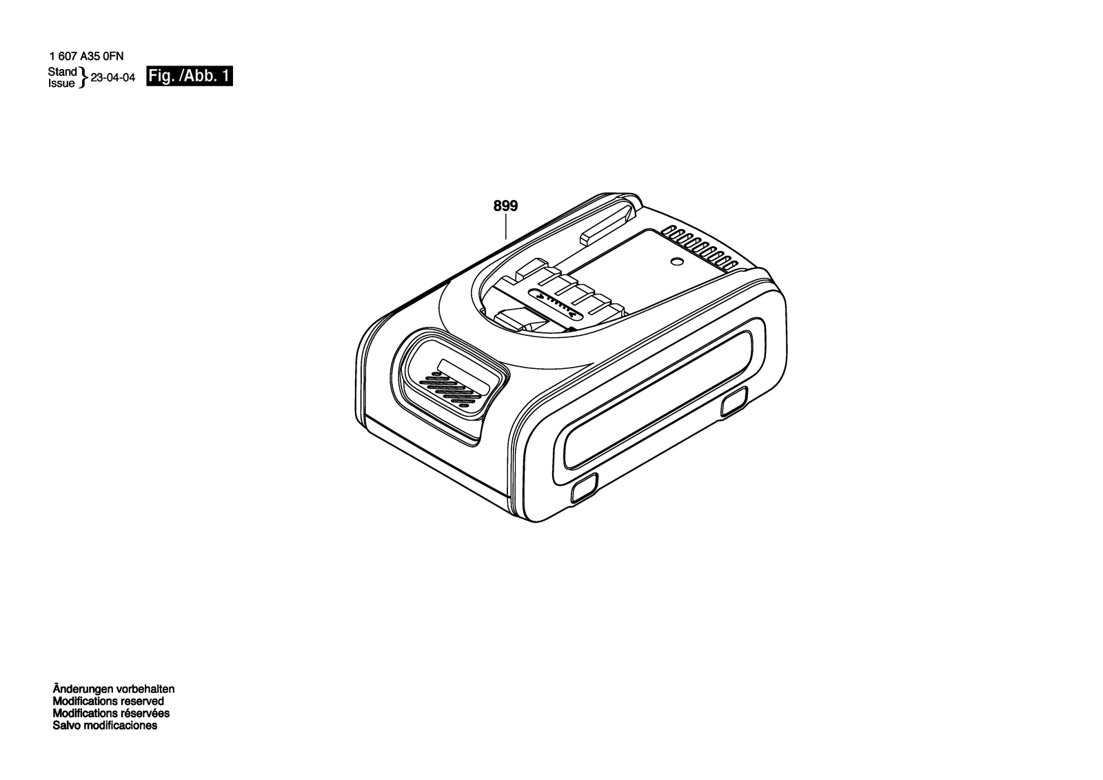 Bosch PBA 18V 4.0Ah PowerPlus parts diagram, sheet 1
