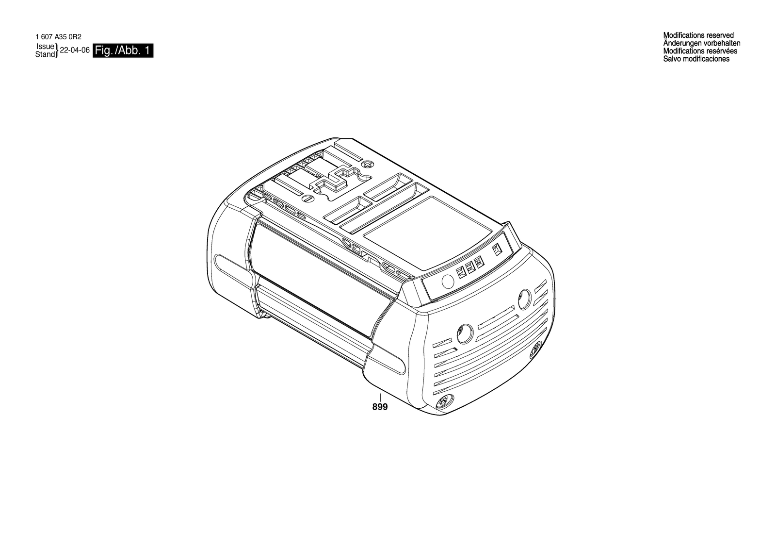 Bosch 36V 4,0Ah parts diagram, sheet 1