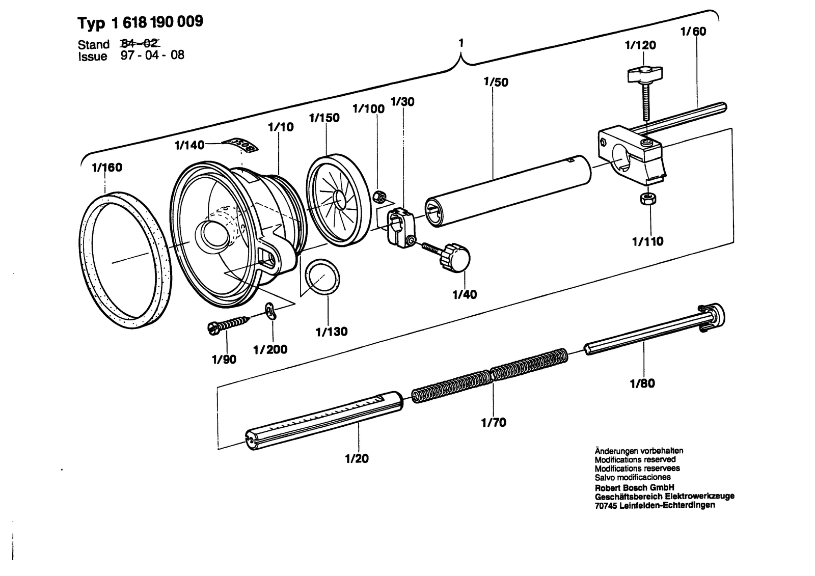 Bosch GBH 16-80 parts diagram, sheet 1