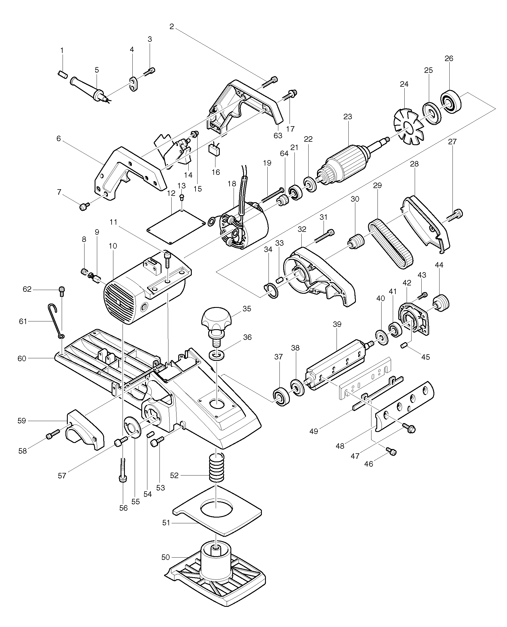 Makita 1805B parts diagram, sheet 1