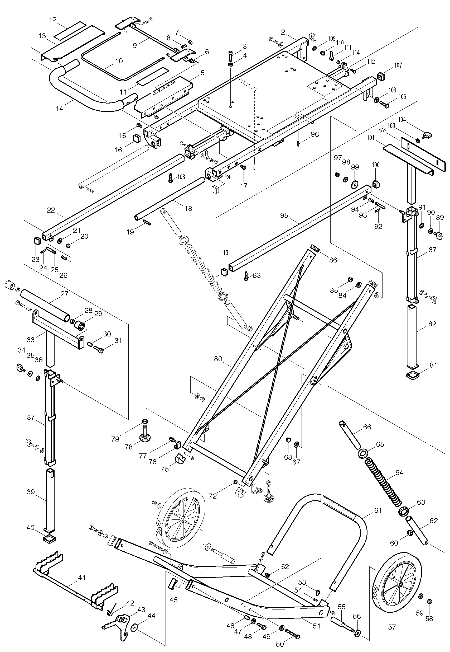 Makita 194943-7 parts diagram, sheet 1