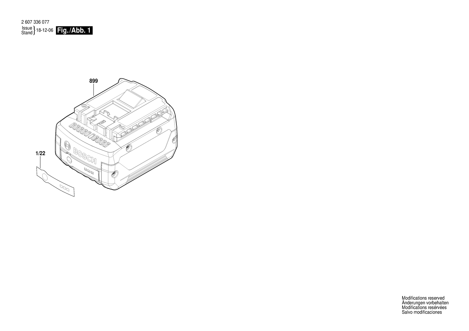 Bosch GBA 14,4V parts diagram, sheet 1