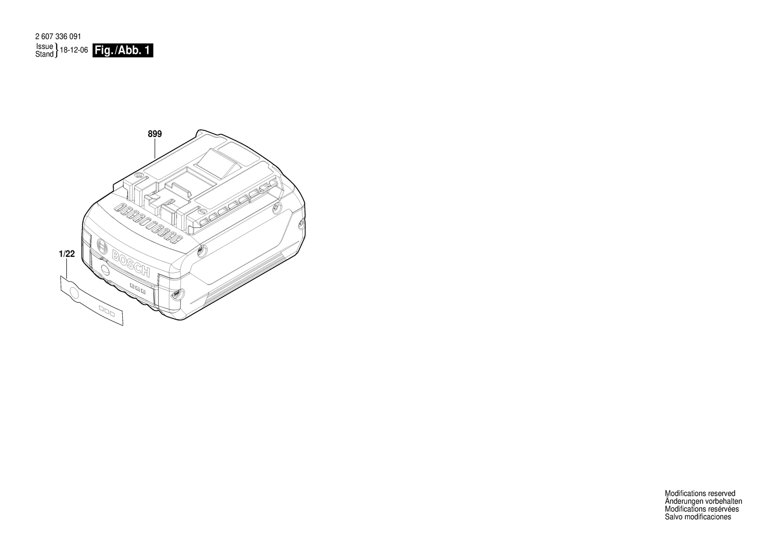 Bosch BAT 618 parts diagram, sheet 1