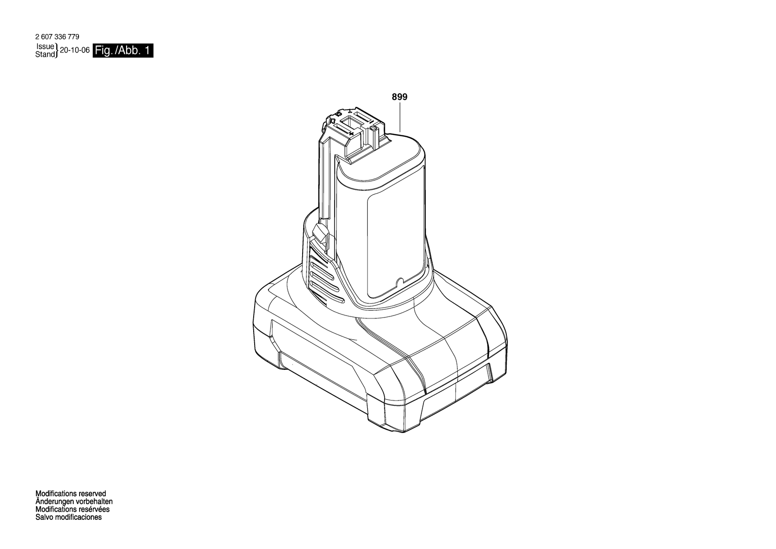 Bosch GBA 12V 4,0Ah parts diagram, sheet 1
