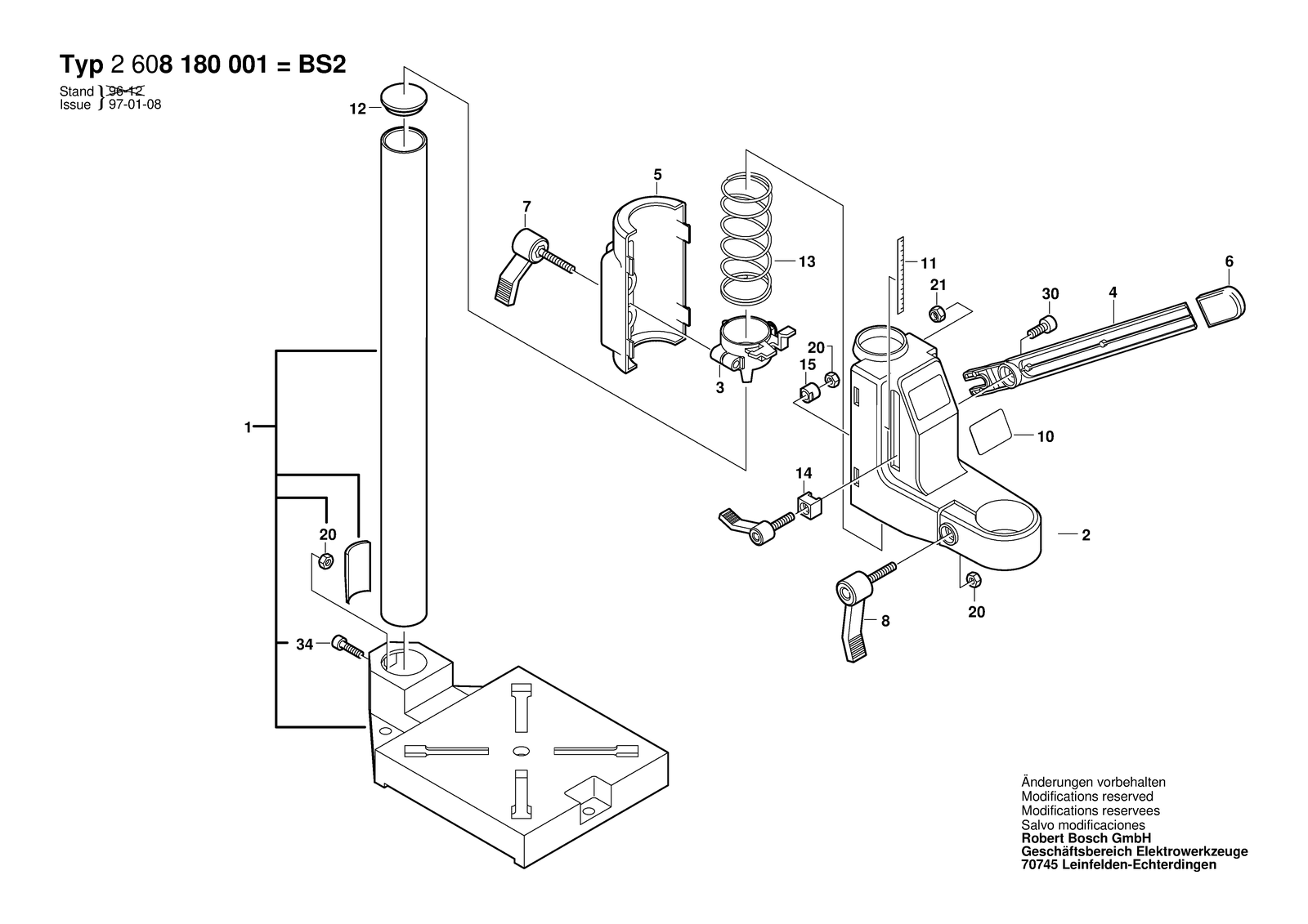 Bosch BS 2 parts diagram, sheet 1