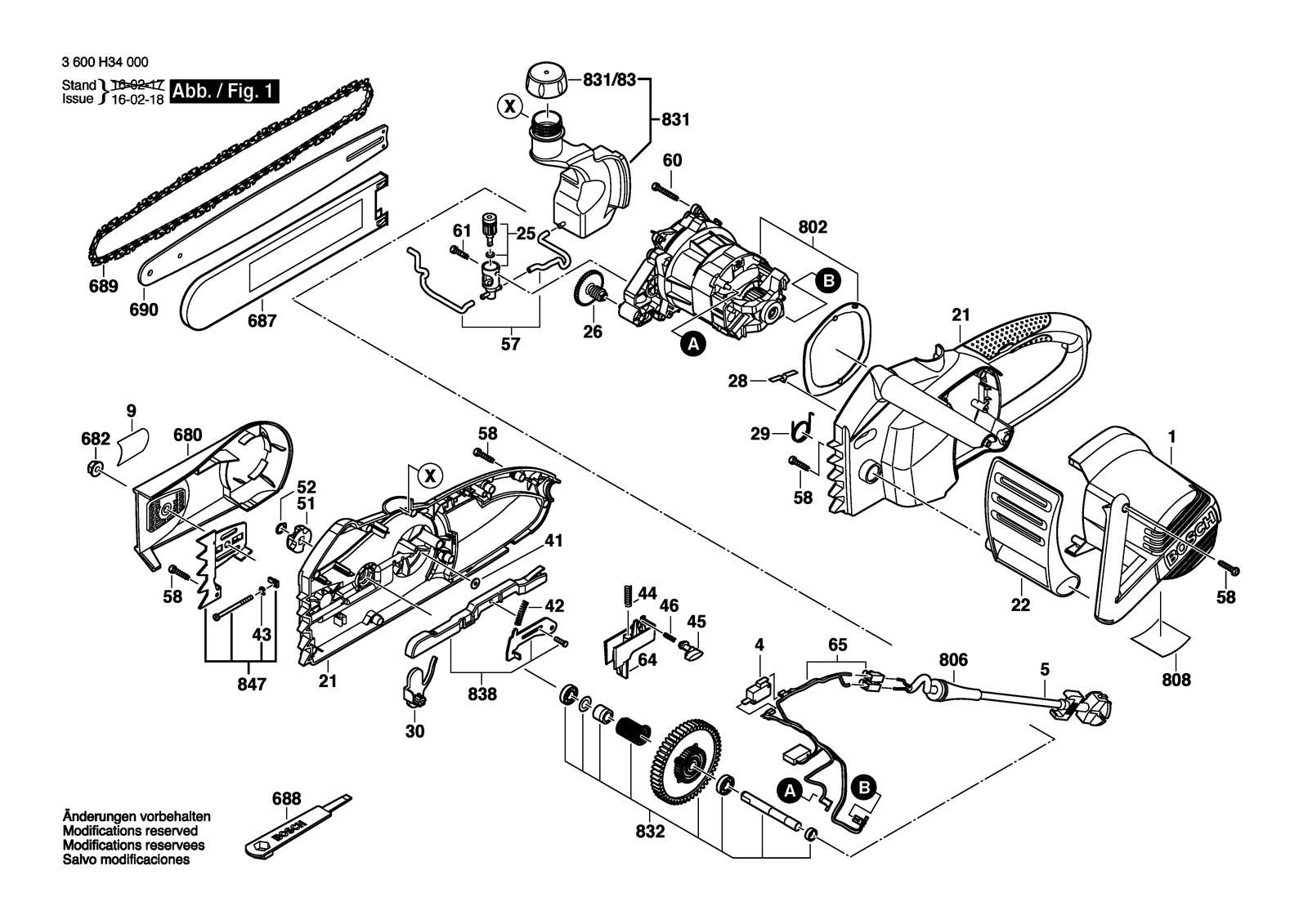 Bosch AKE 30 parts diagram, sheet 1