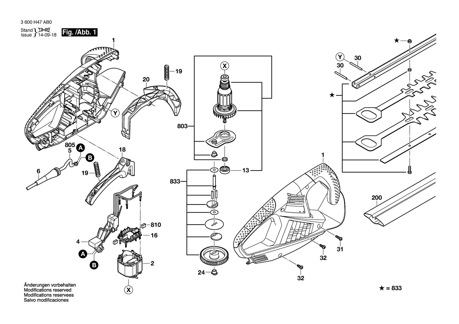 Bosch AHS 45-16 parts diagram, sheet 1
