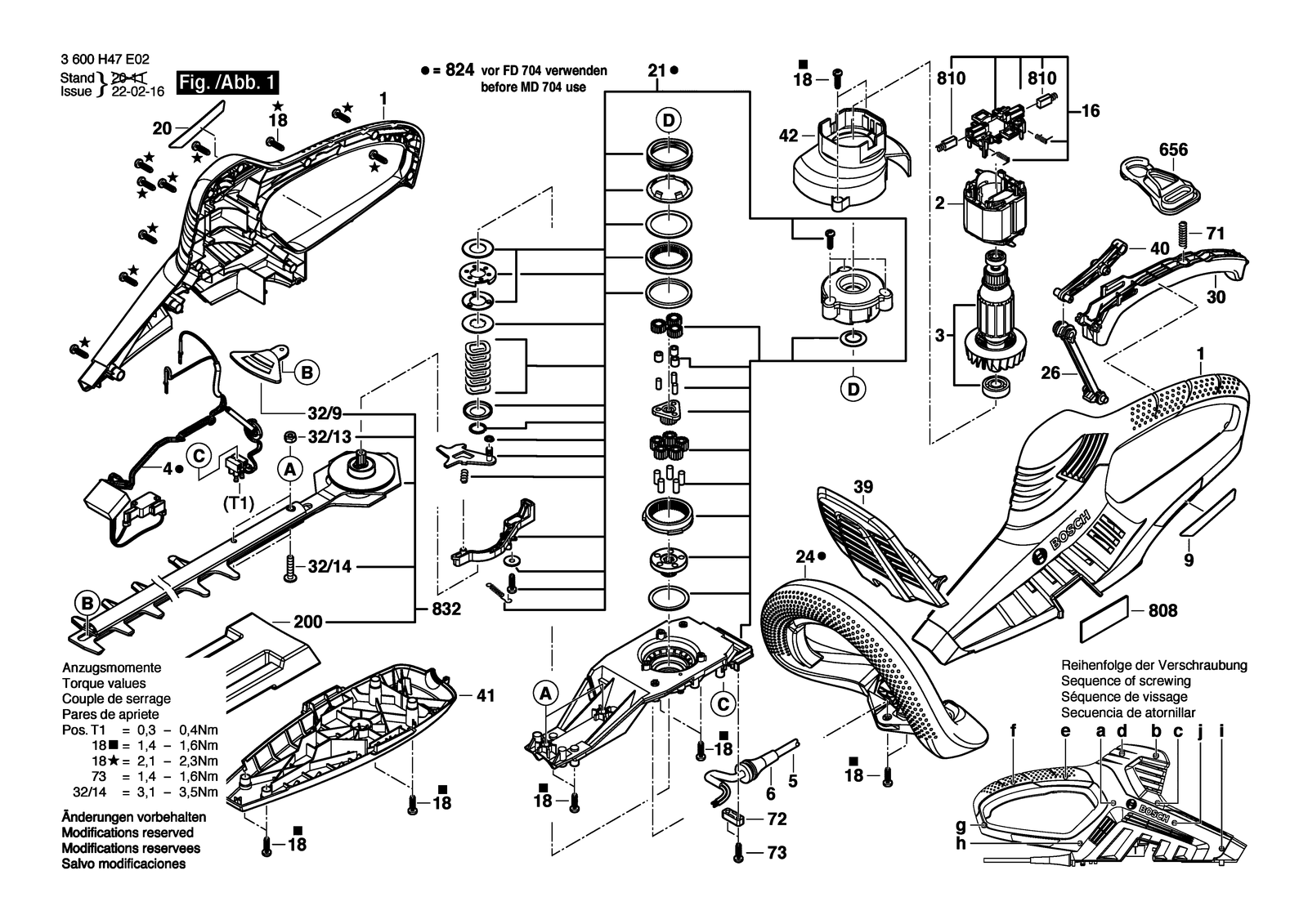 Bosch AHS 45-26 parts diagram, sheet 1