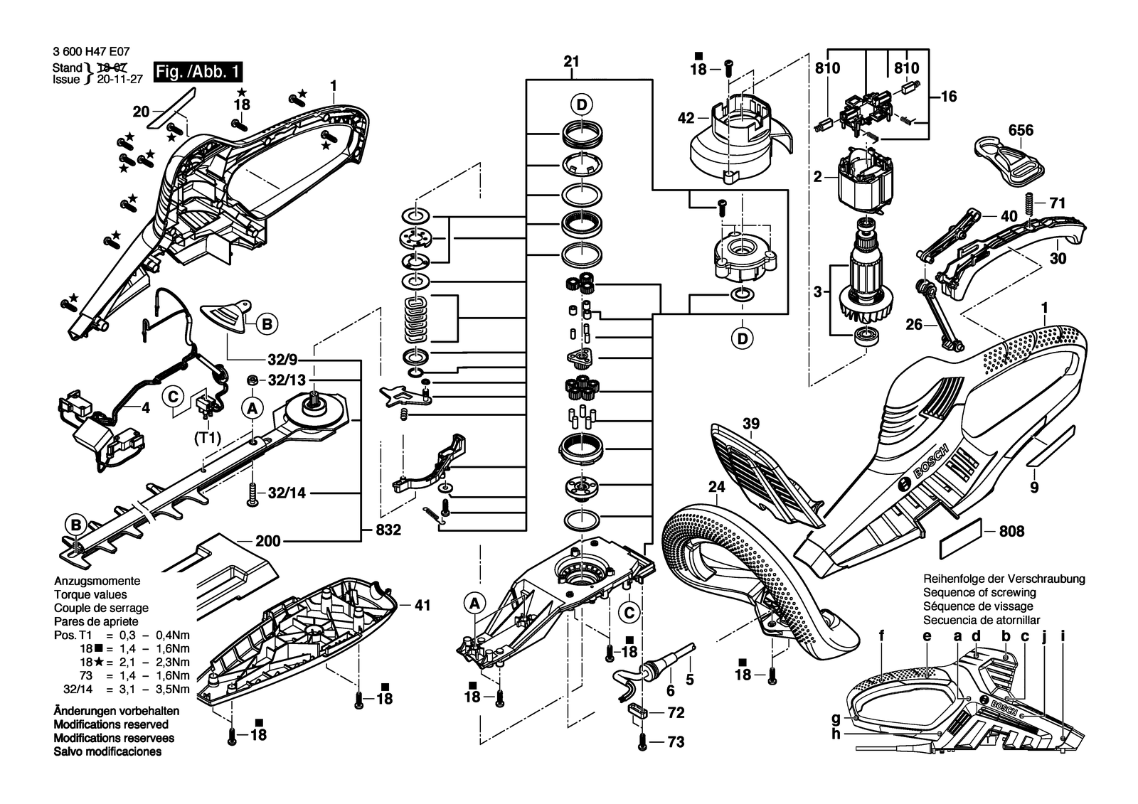 Bosch AHS 55-26 parts diagram, sheet 1