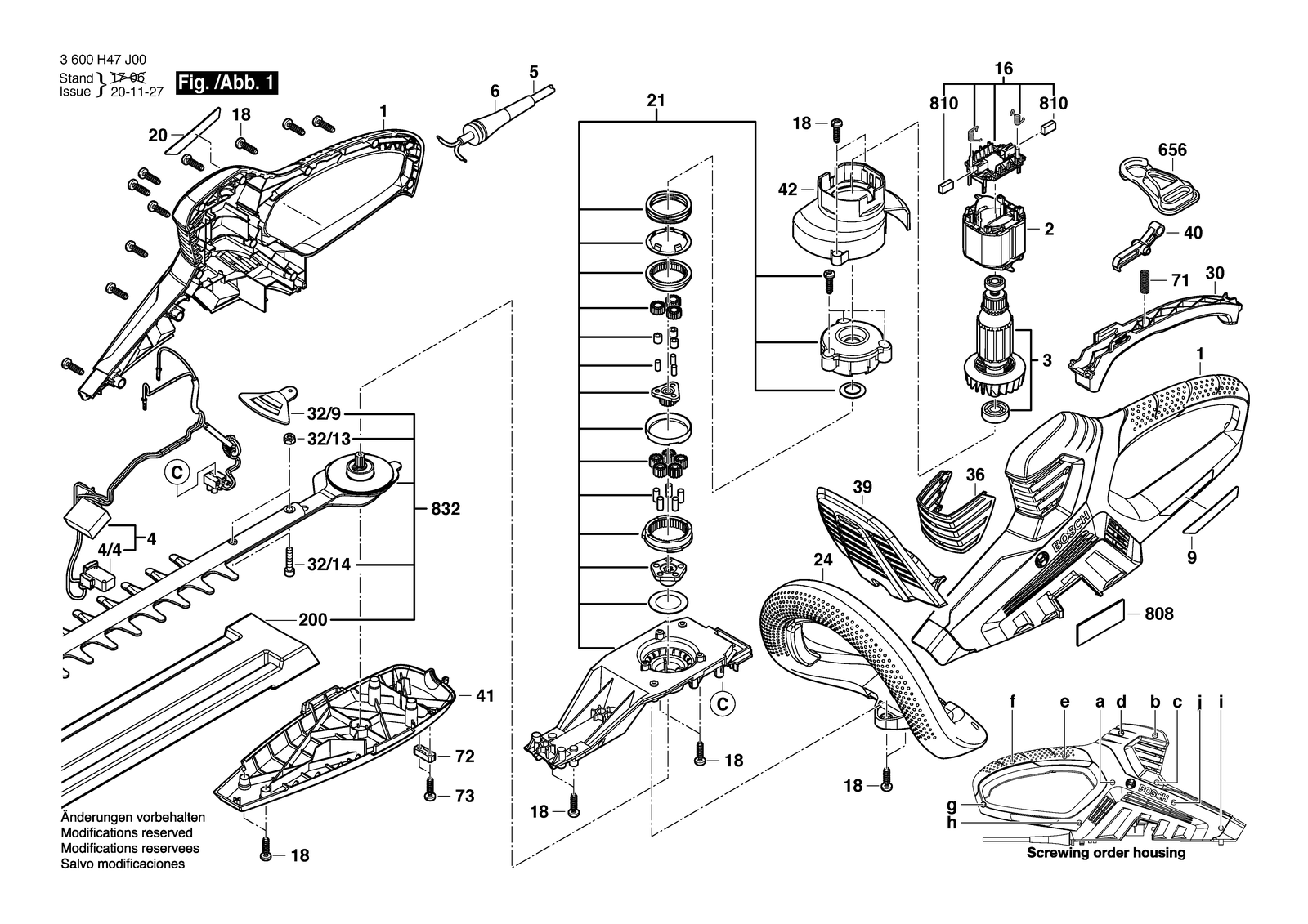 Bosch AHS 65-34 parts diagram, sheet 1