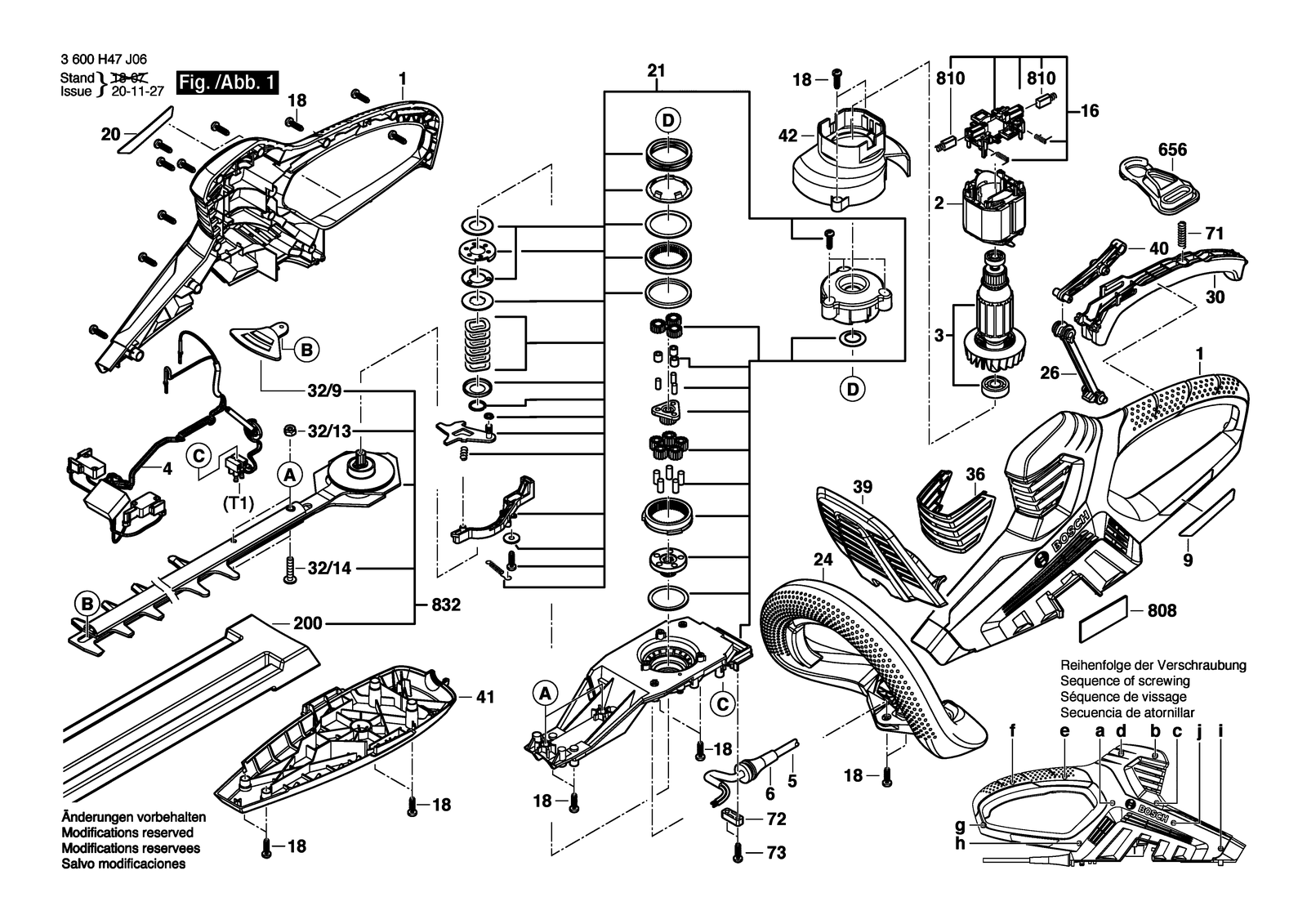 Bosch AHS 65-34 parts diagram, sheet 1