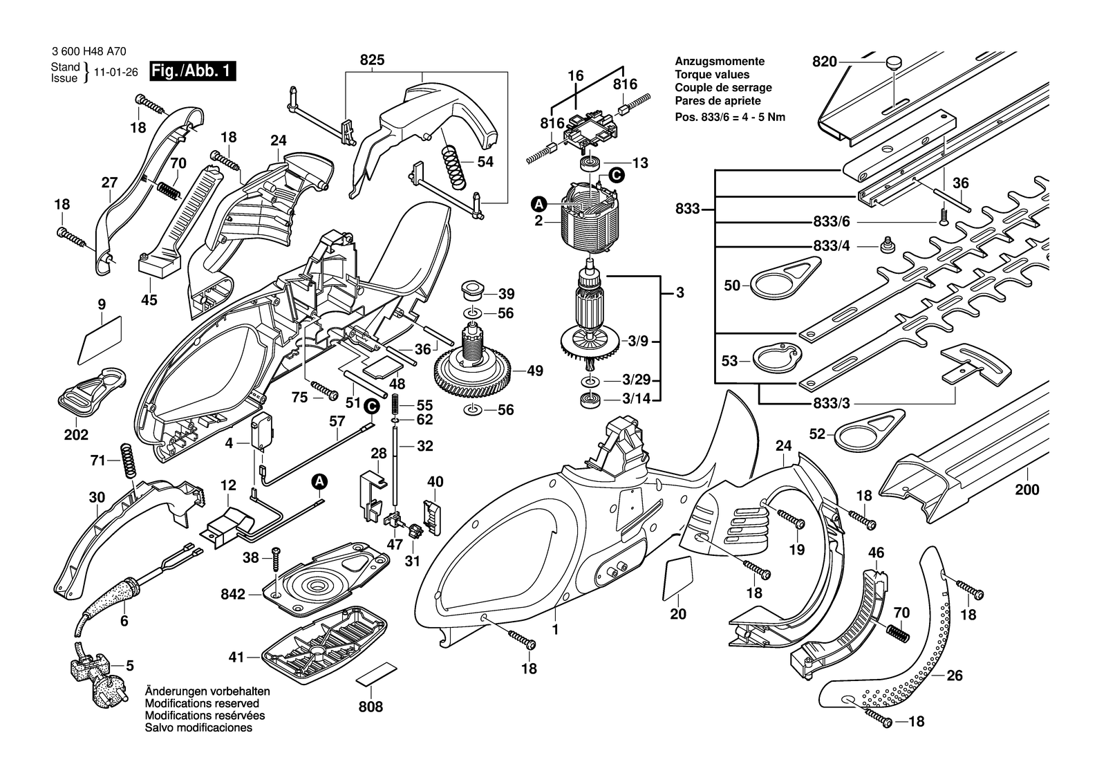 Bosch AHS 6000 PRO-T parts diagram, sheet 1