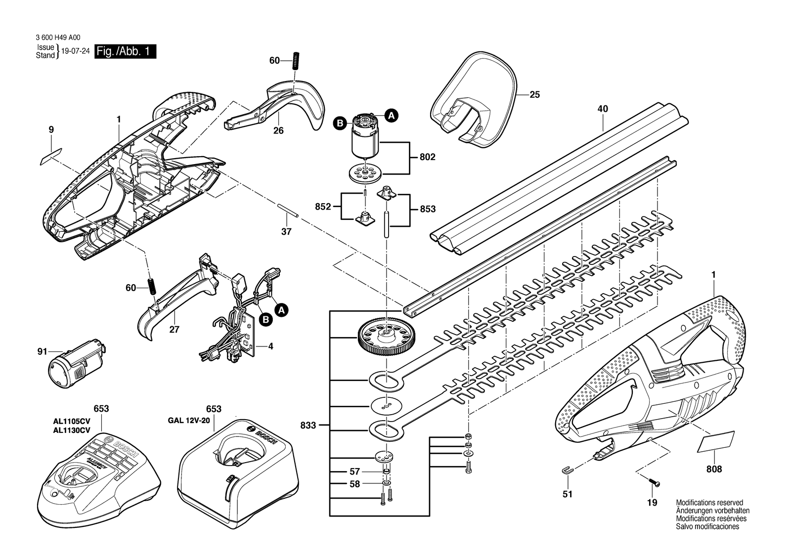 Bosch AHS 35-15 LI parts diagram, sheet 1