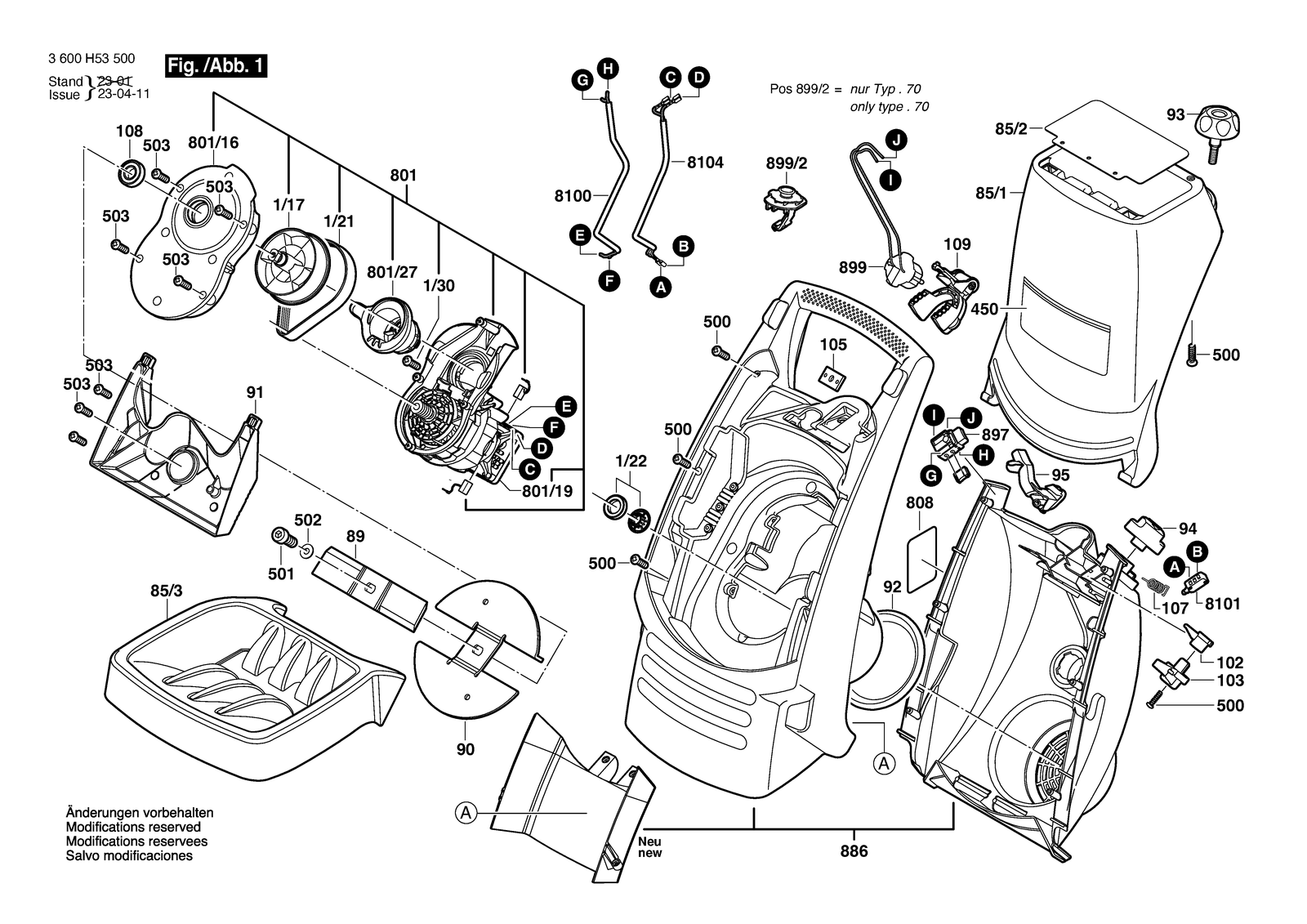 Bosch AXT RAPID 2000 parts diagram, sheet 1