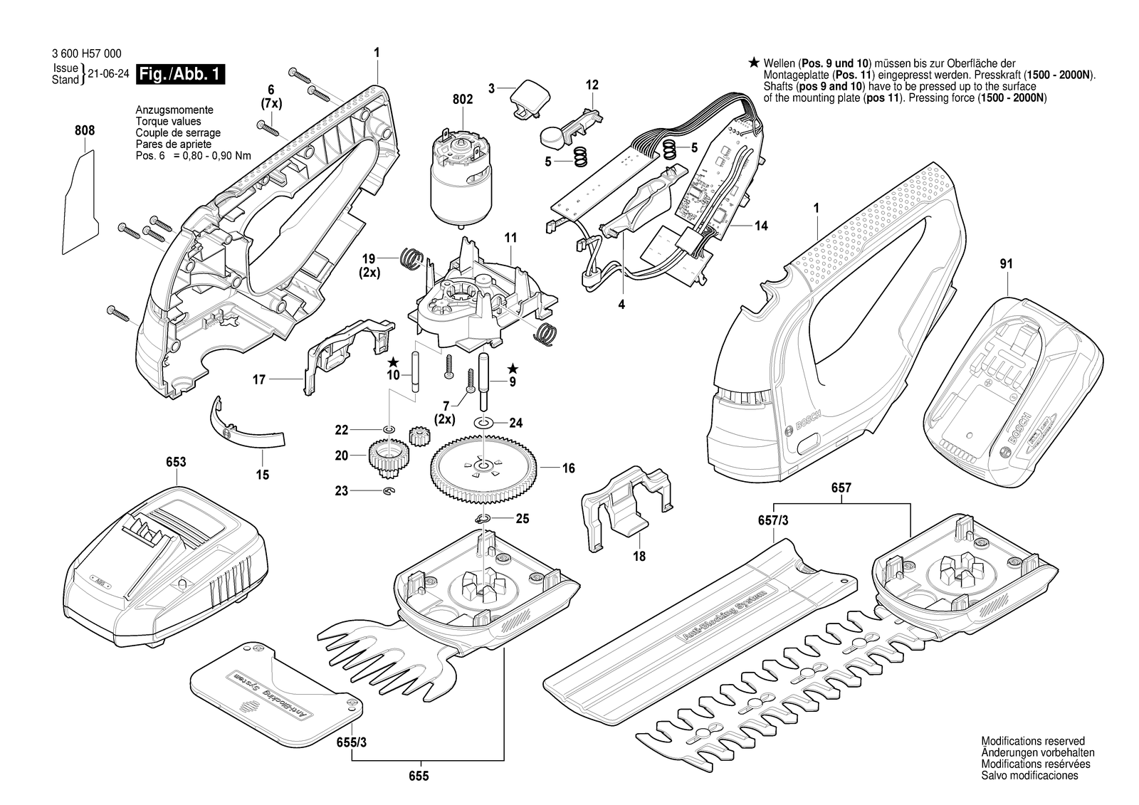 Bosch AdvancedShear 18 parts diagram, sheet 1