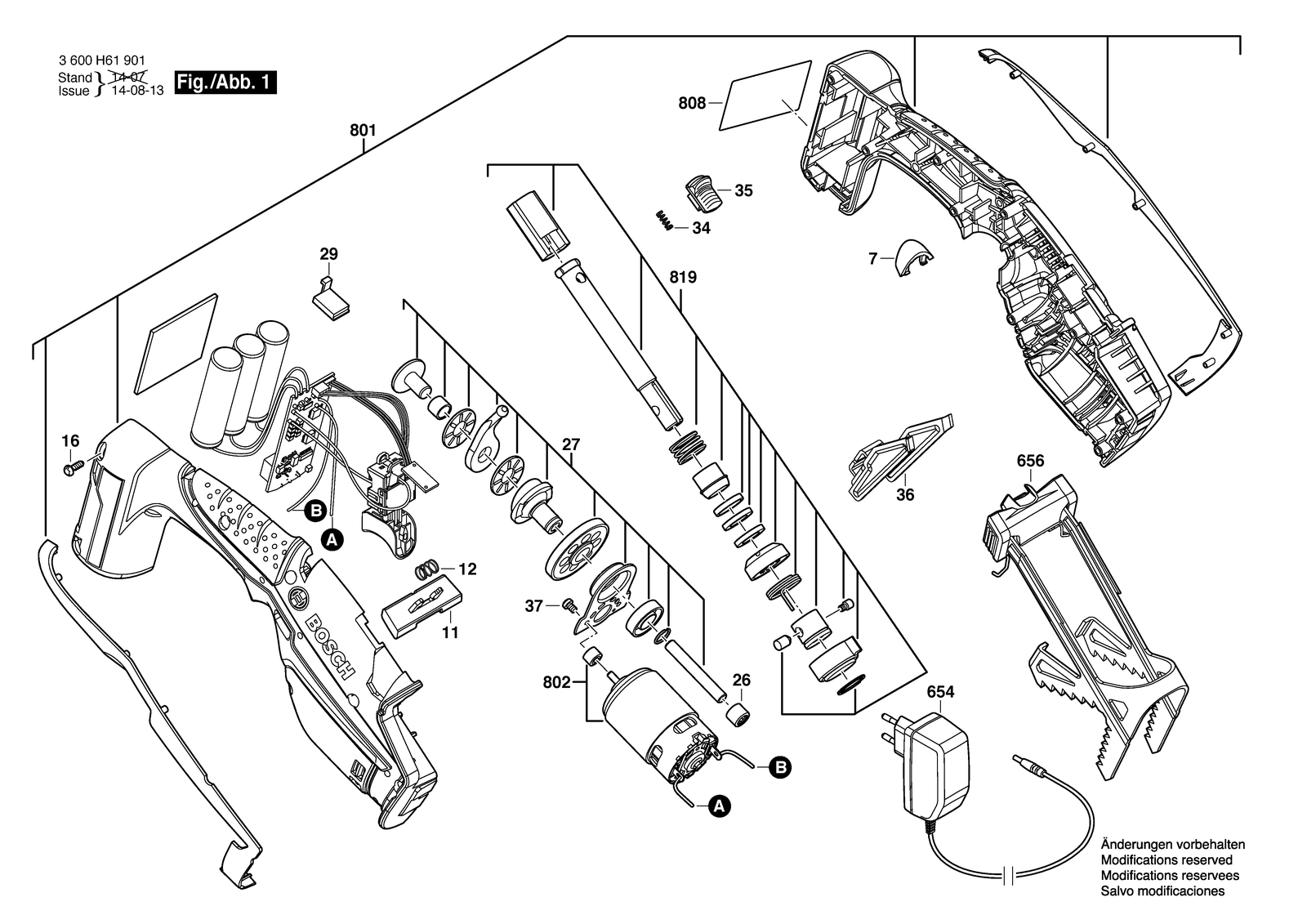 Bosch KEO 10,8 LI parts diagram, sheet 1