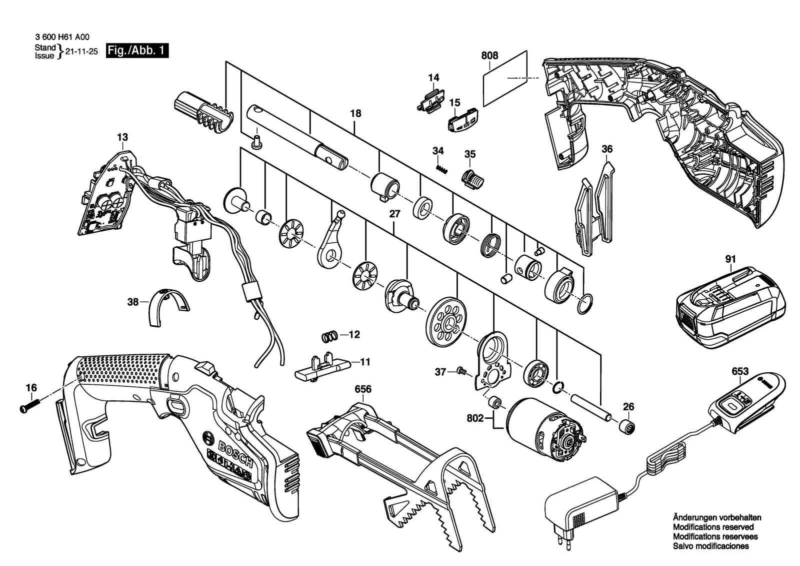 Bosch KEO 18V parts diagram, sheet 1