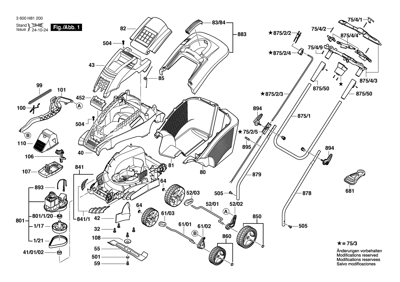 Bosch ROTAK 40 (ERGOFLEX) parts diagram, sheet 1