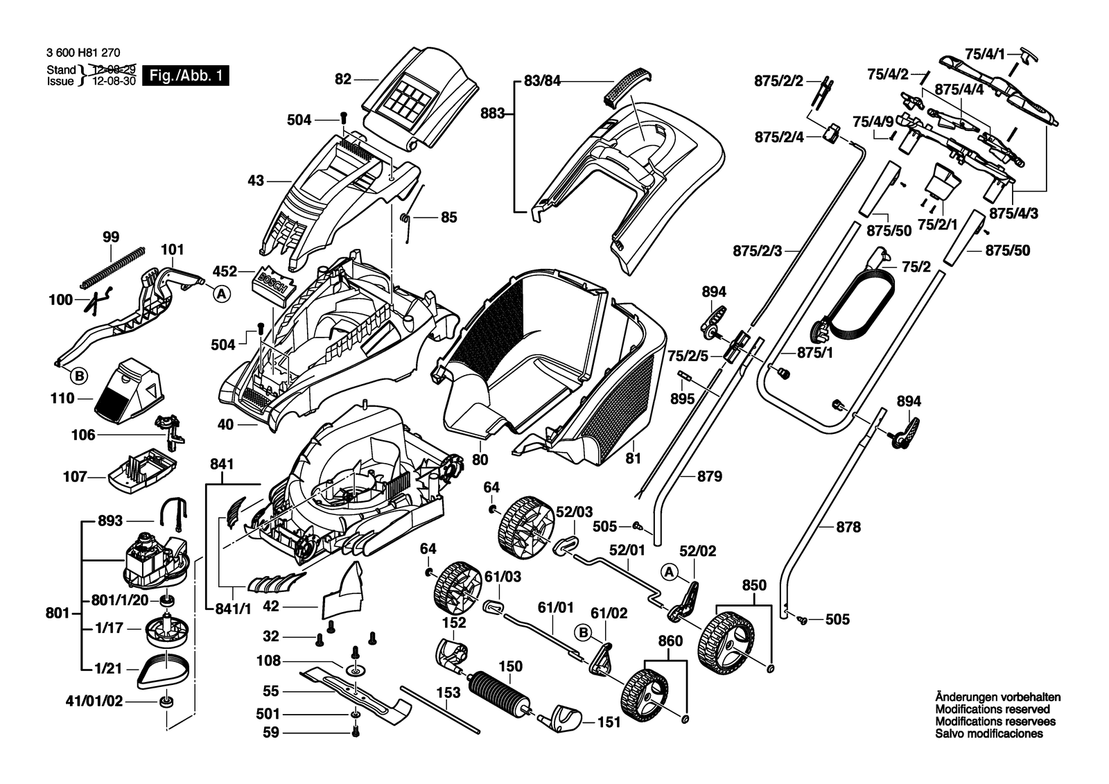 Bosch ROTAK 43 (ERGOFLEX) parts diagram, sheet 1