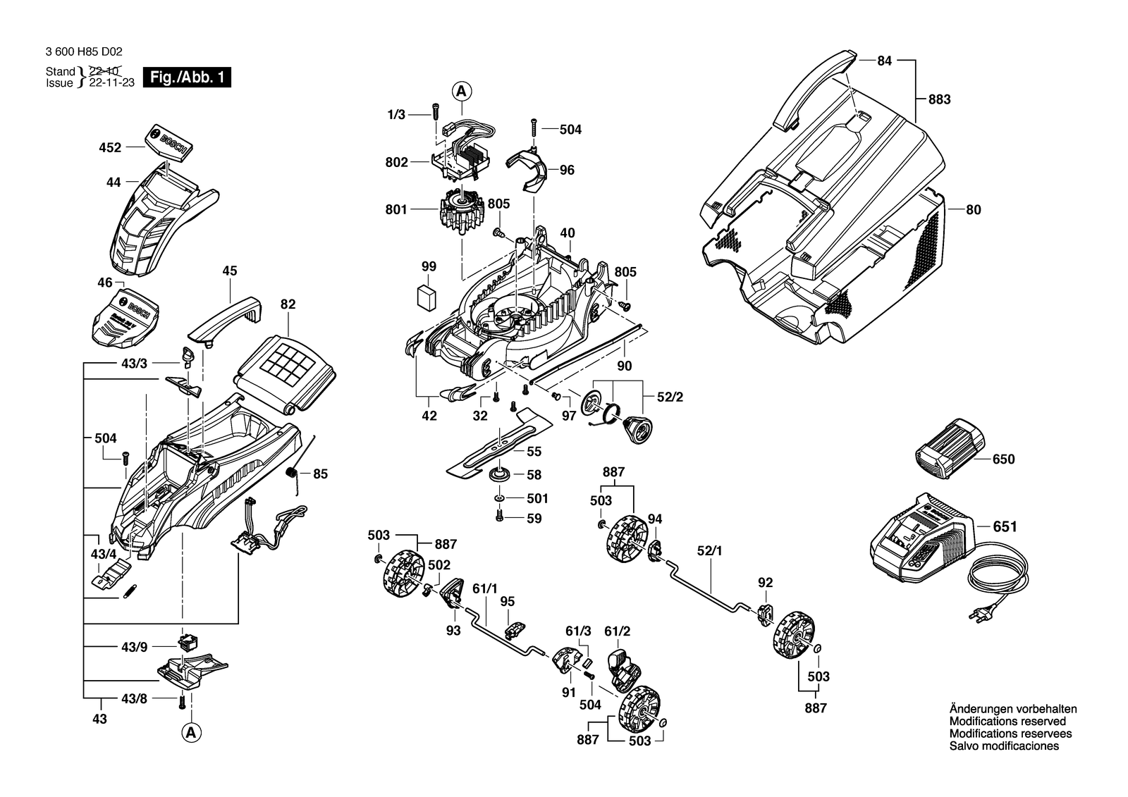 Bosch ROTAK 32 LI parts diagram, sheet 1