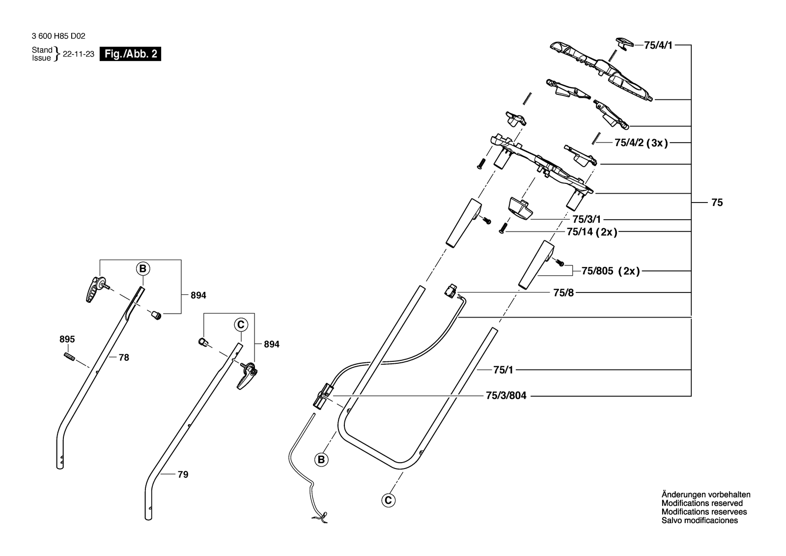 Bosch ROTAK 32 LI parts diagram, sheet 2
