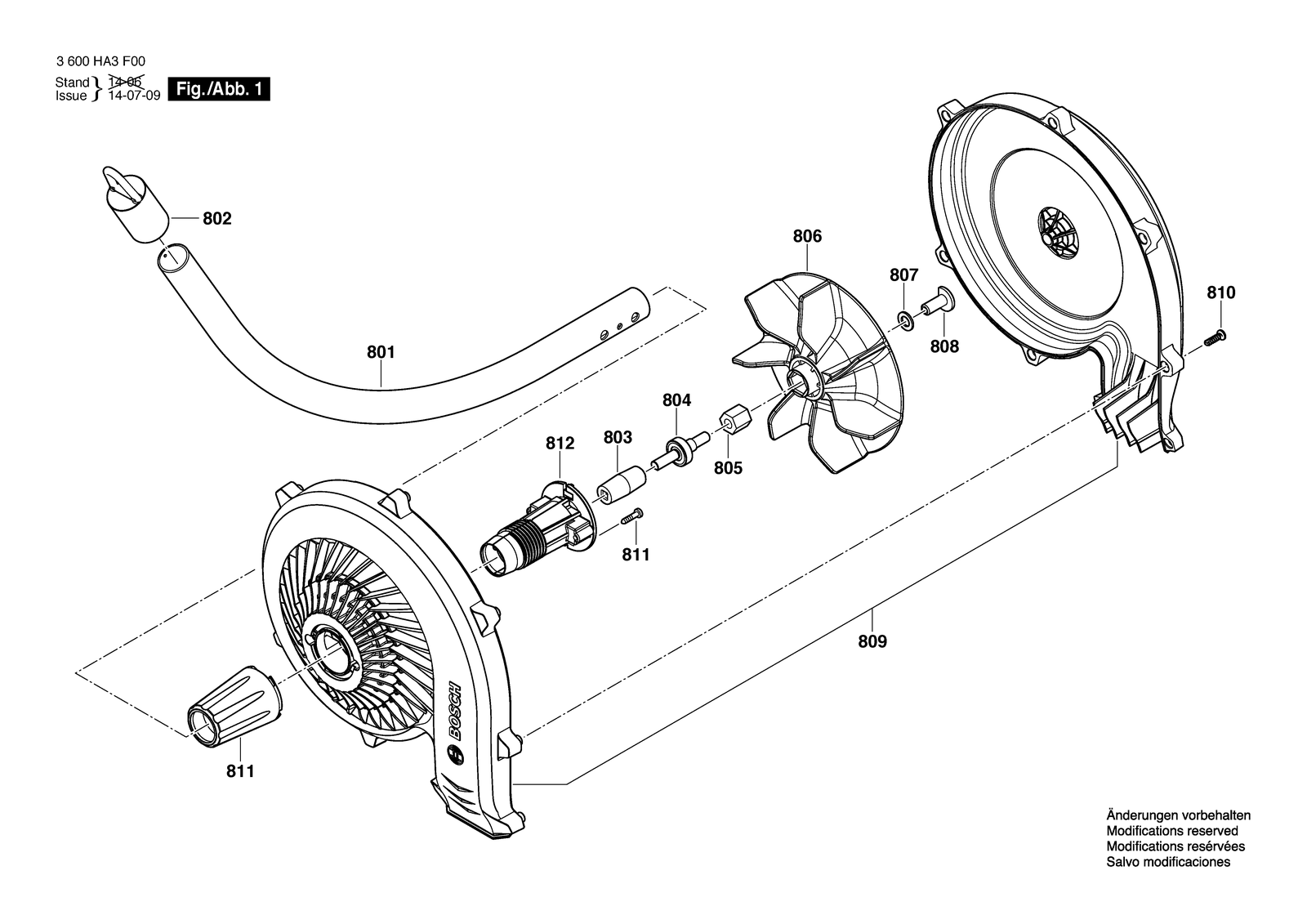 Bosch AMW 10 parts diagram, sheet 1