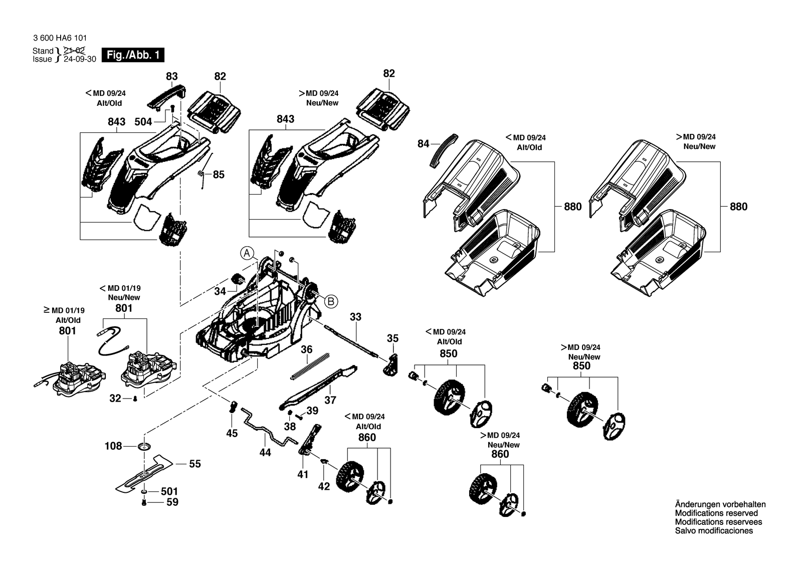 Bosch ARM 36 parts diagram, sheet 1