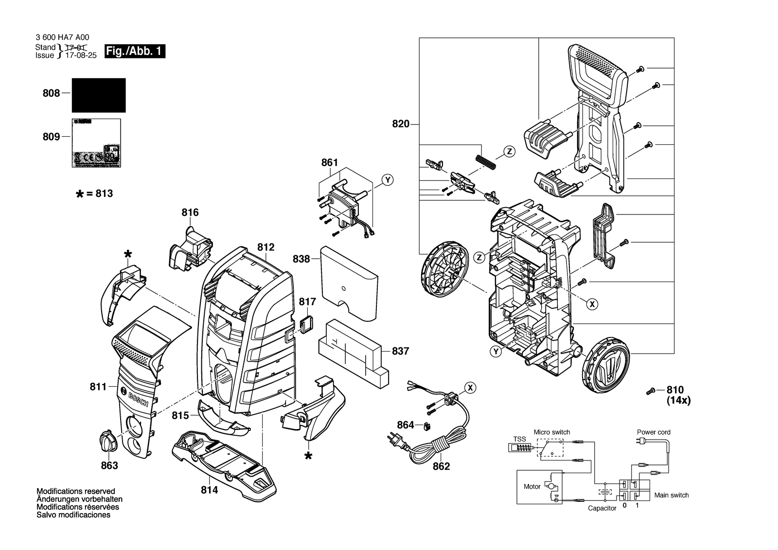 Bosch GHP 180 parts diagram, sheet 1