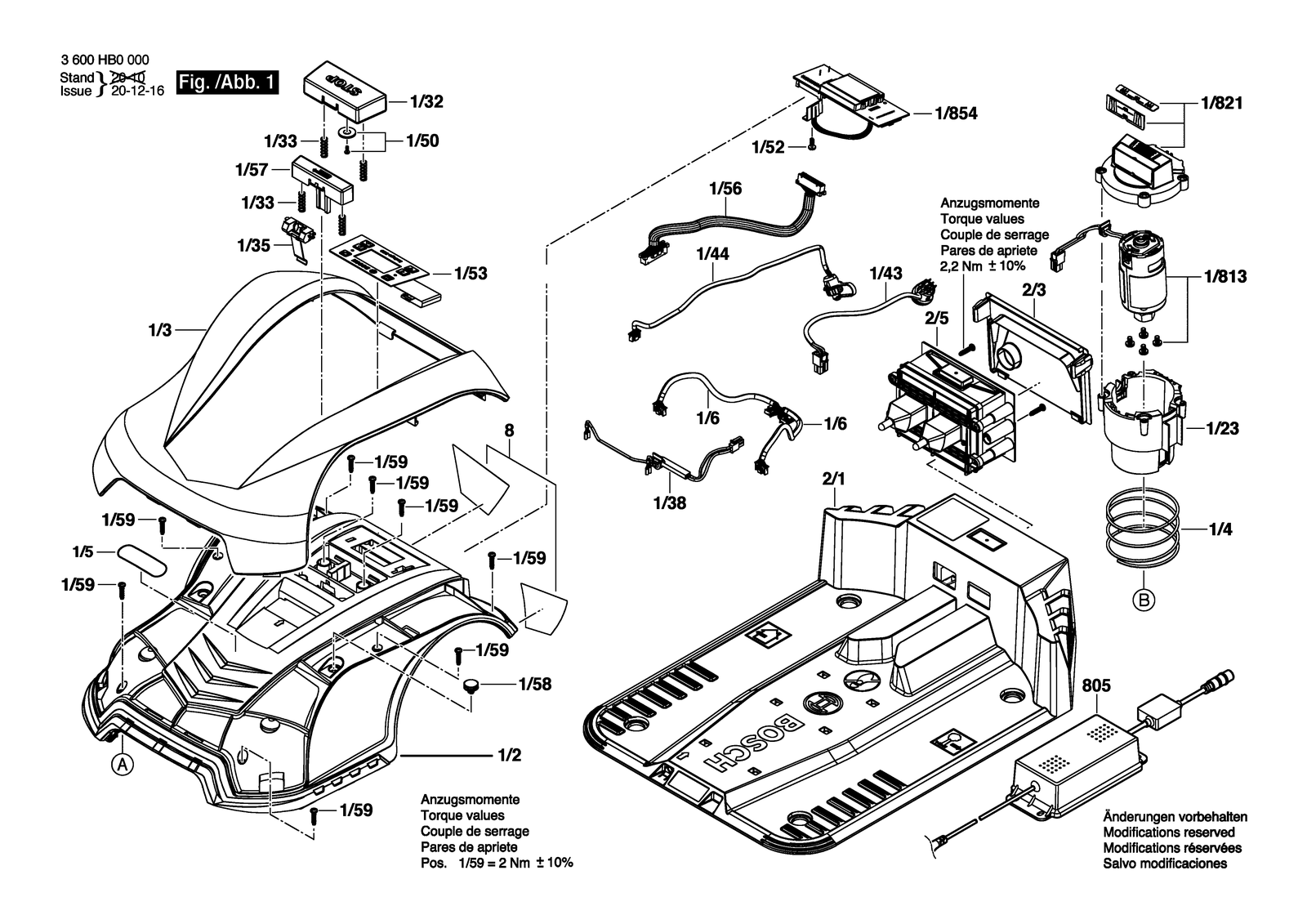 Bosch Indego 350 parts diagram, sheet 1