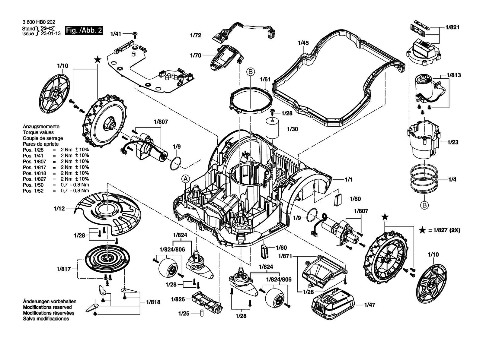 Bosch Indego S 500 parts diagram, sheet 2