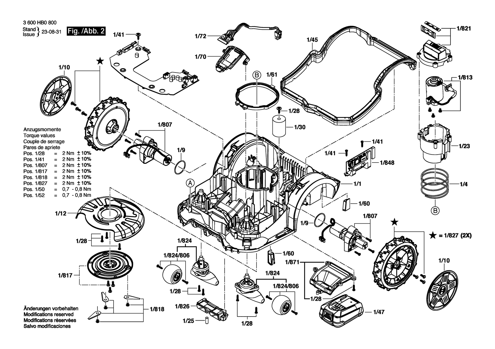 Bosch Indego S+ 500 parts diagram, sheet 2