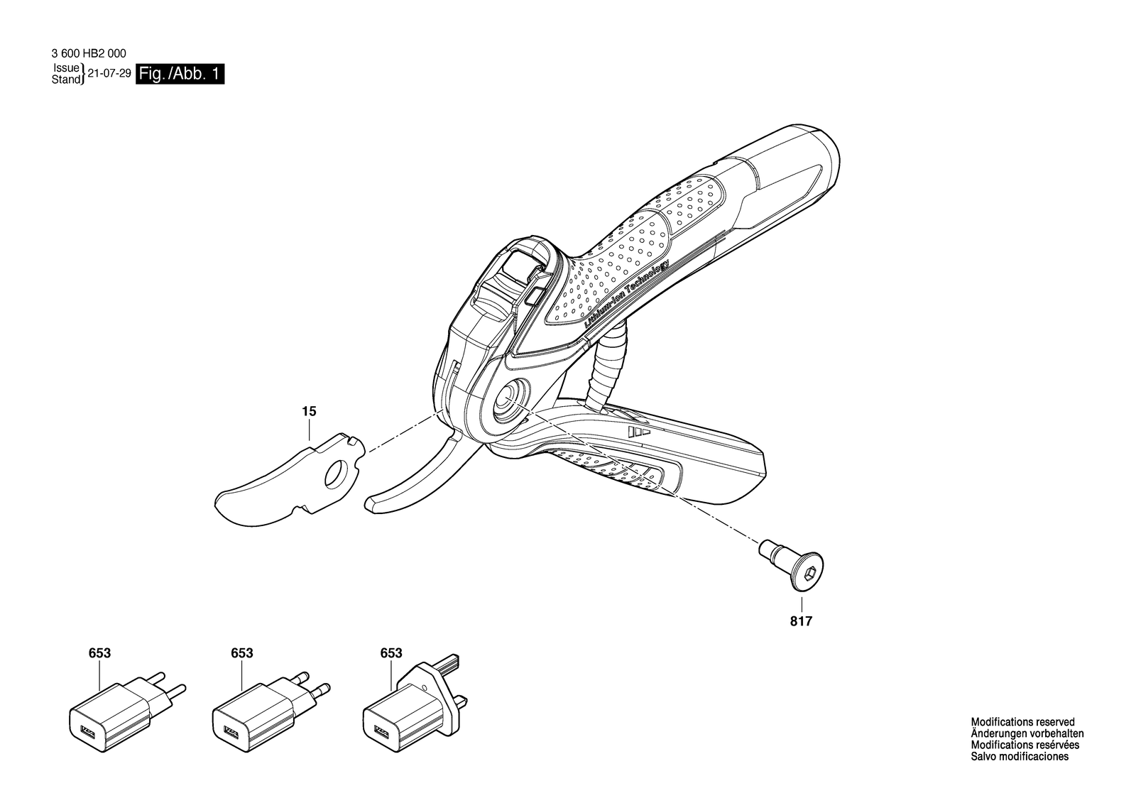 Bosch Easy Prune parts diagram, sheet 1