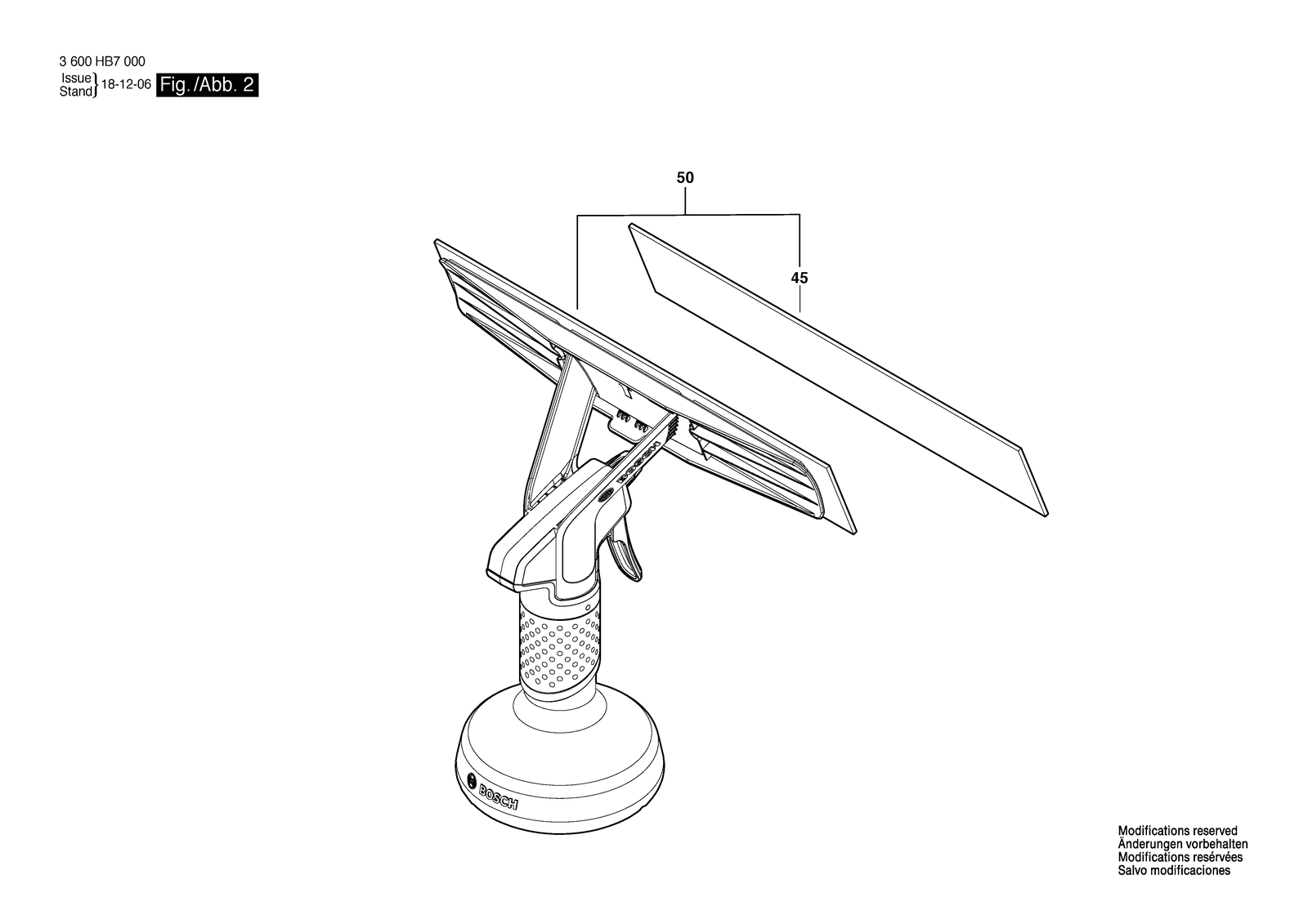 Bosch GlassVac parts diagram, sheet 2