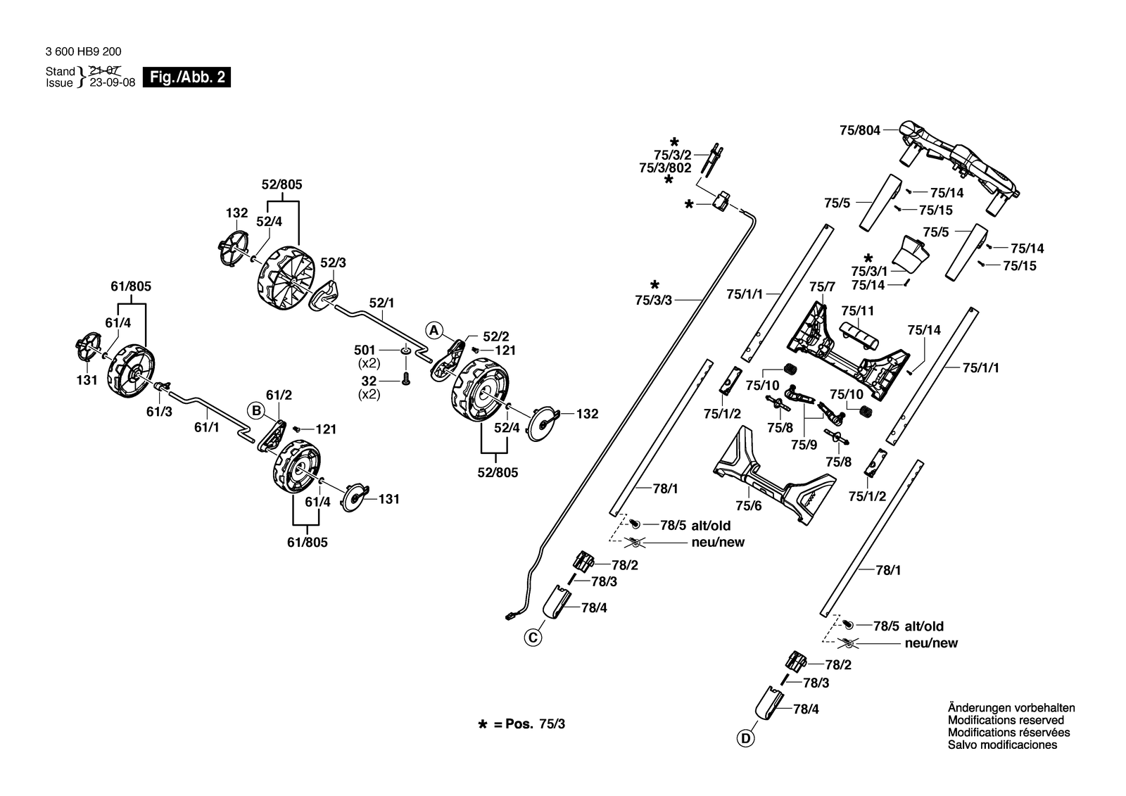 Bosch AdvancedRotak 650 parts diagram, sheet 2