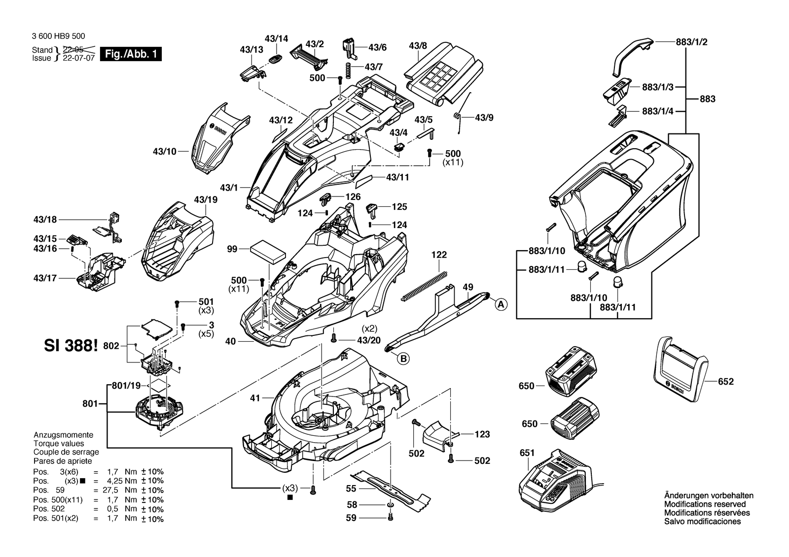 Bosch UniversalRotak 36-550 parts diagram, sheet 1