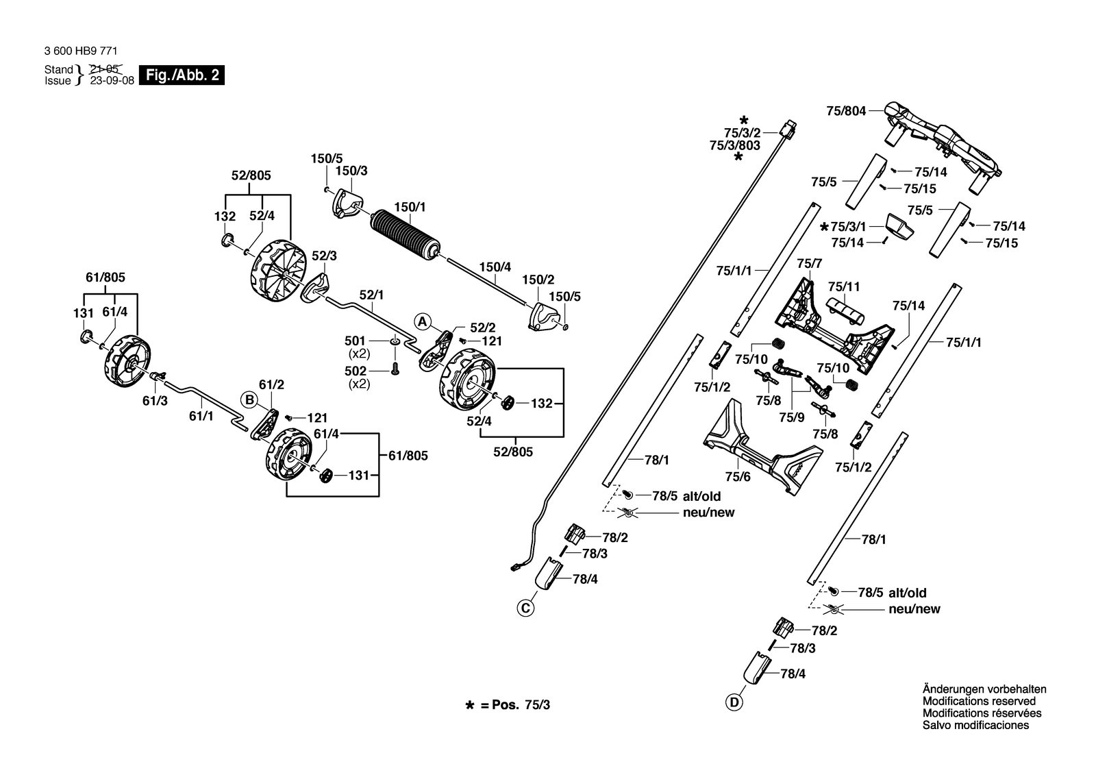 Bosch AdvancedRotak 36-750 parts diagram, sheet 2