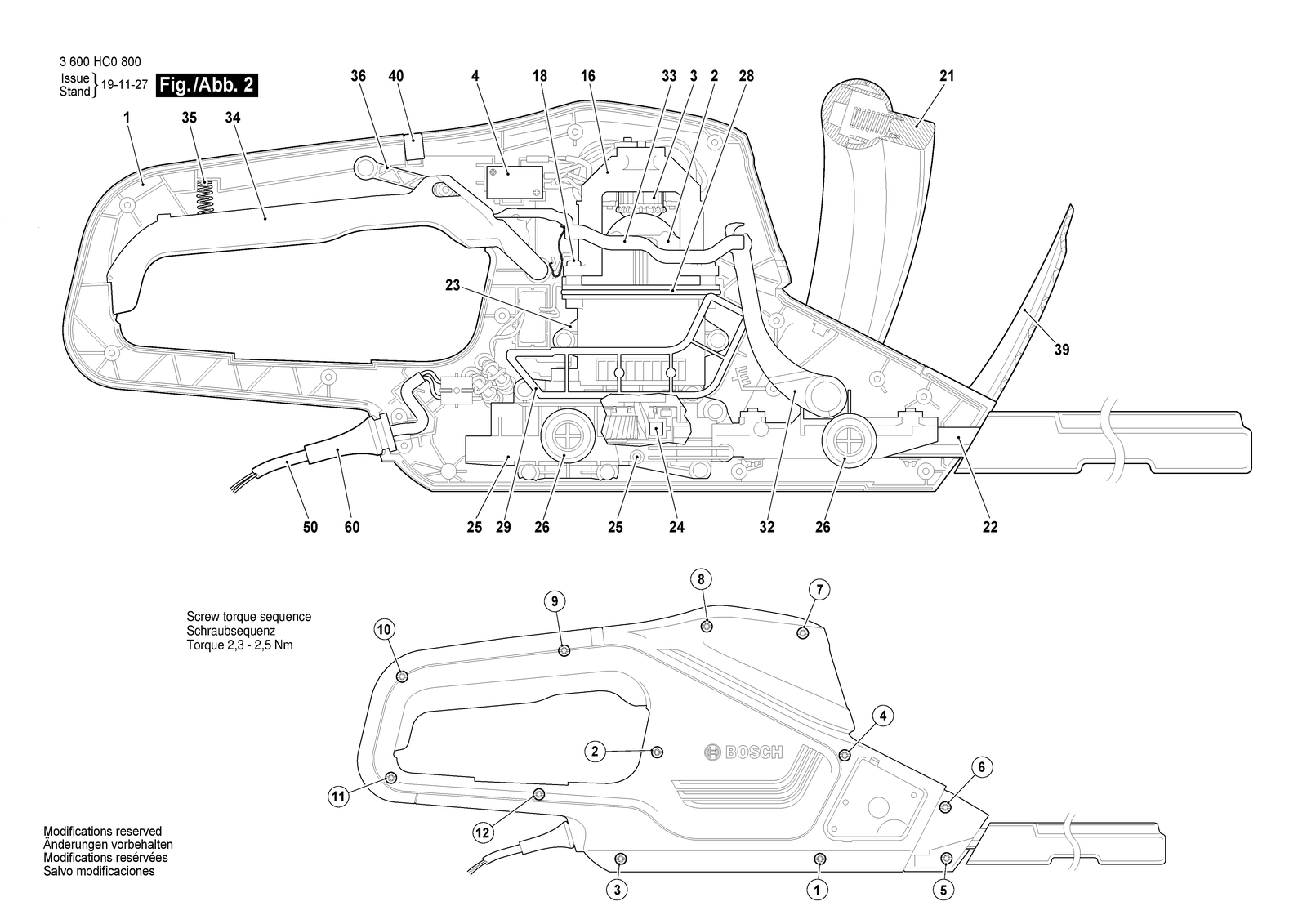 Bosch Advanced HedgeCut 68 parts diagram, sheet 2