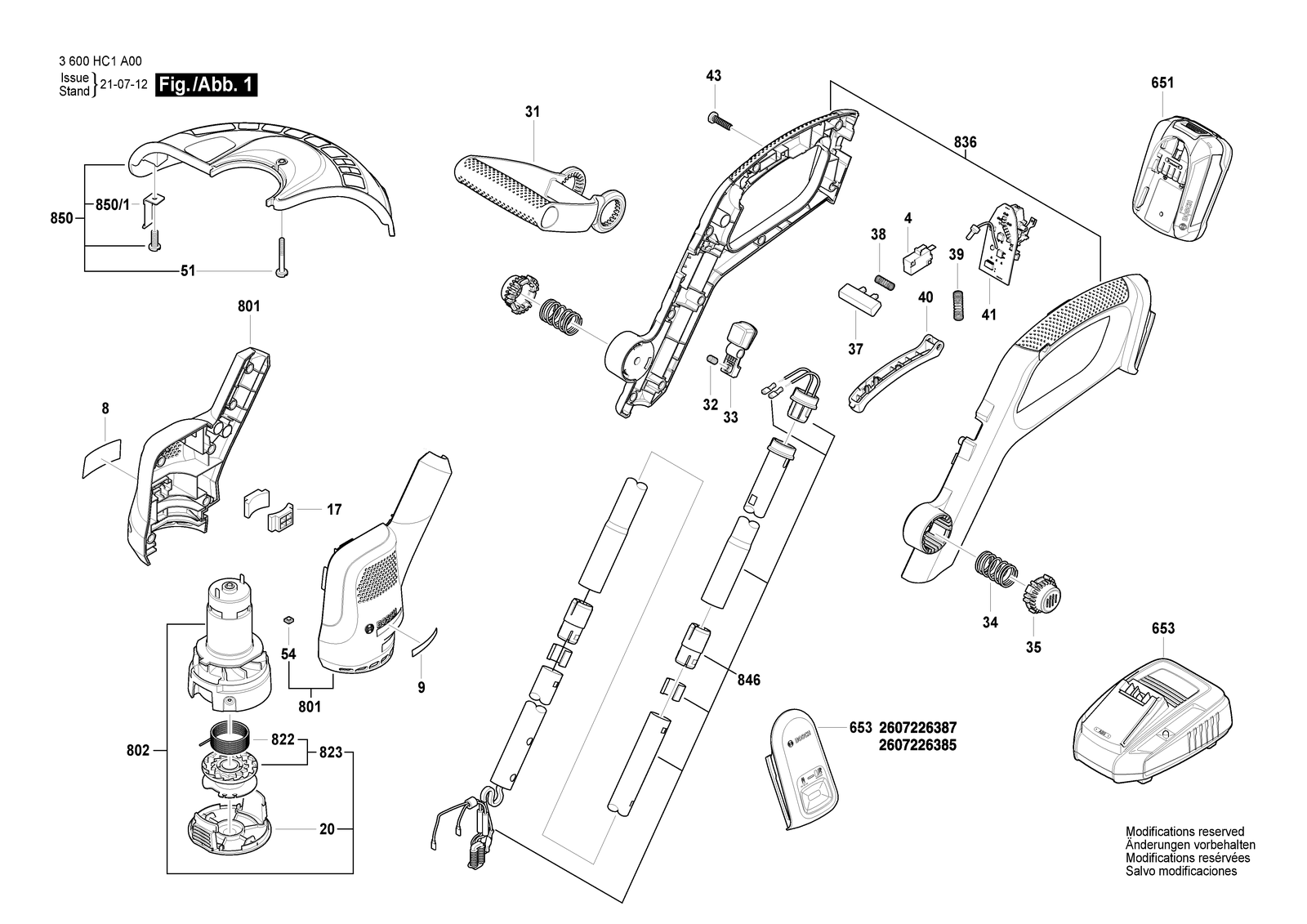 Bosch EasyGrassCut 18-230 parts diagram, sheet 1