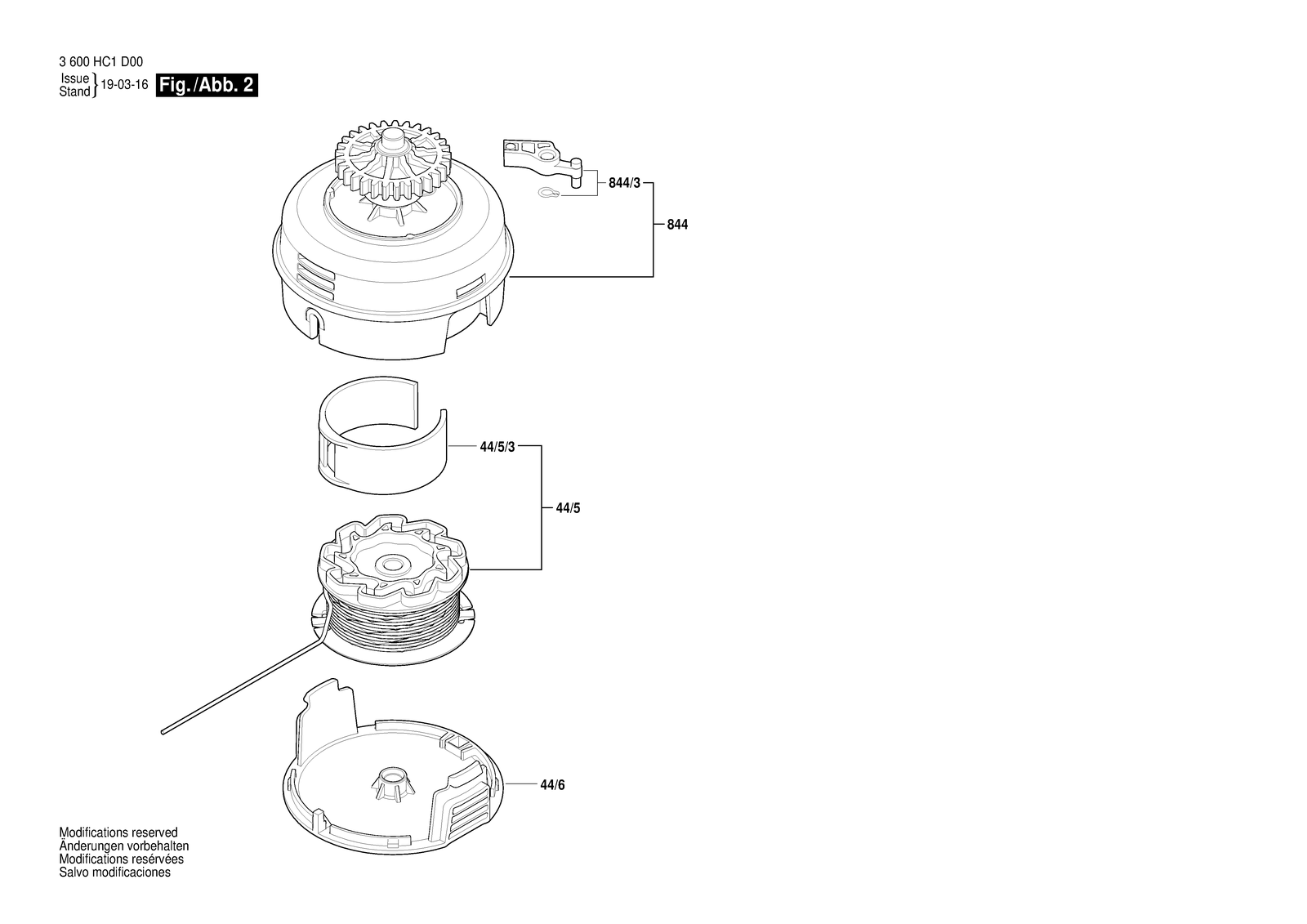 Bosch UniversalGrassCut 18 parts diagram, sheet 2