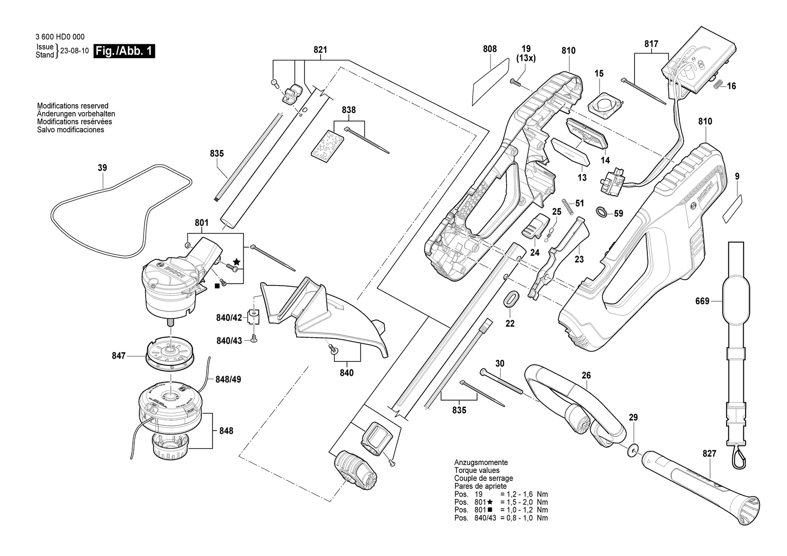 Bosch GRT 18V-33 parts diagram, sheet 1