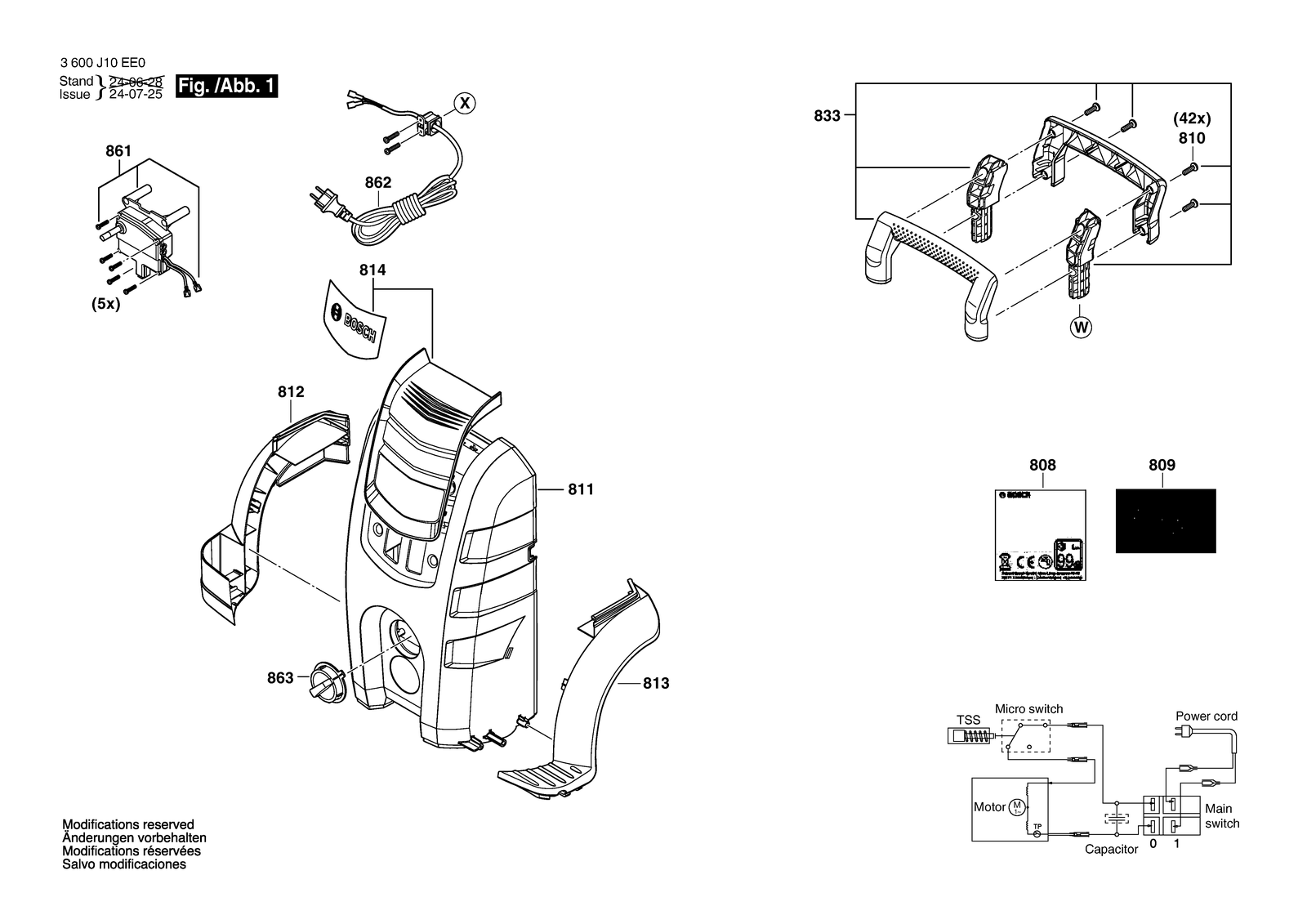 Bosch GHP 220 parts diagram, sheet 1