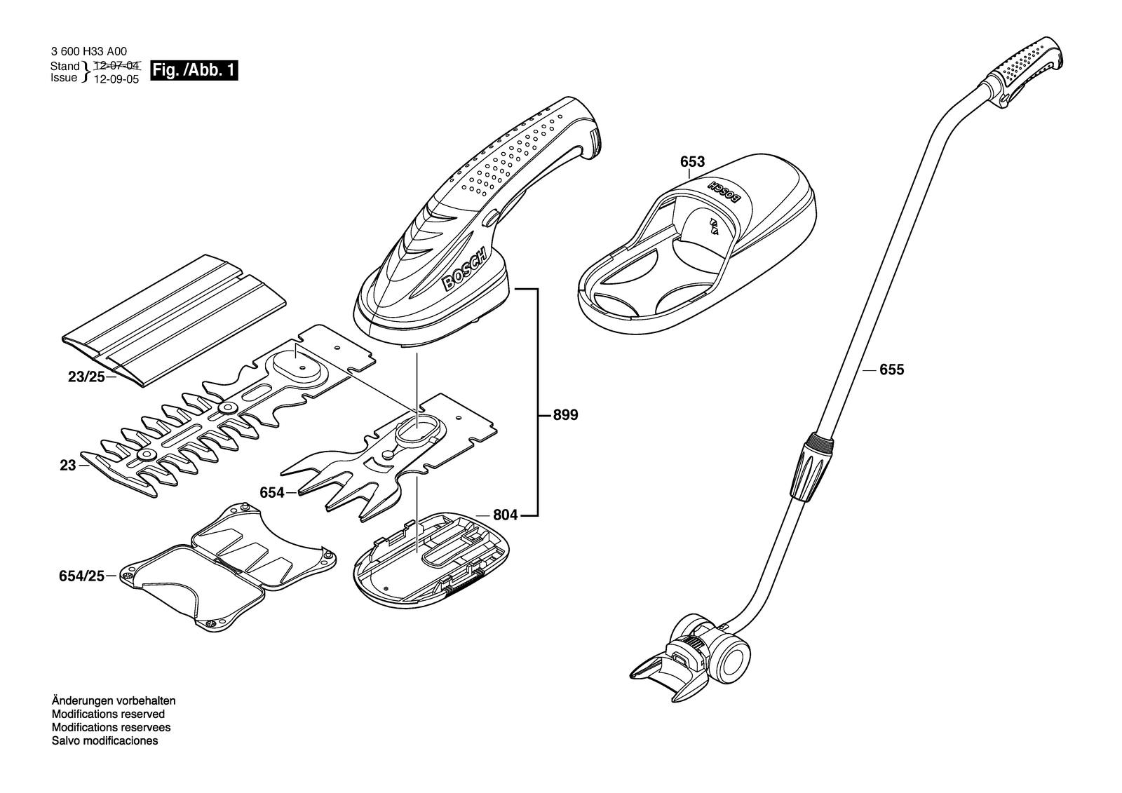 Bosch ISIO 1 parts diagram, sheet 1