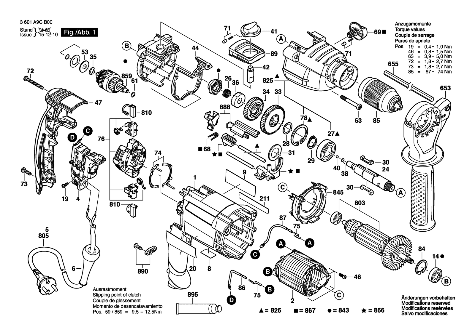 Bosch SB 1100 E parts diagram, sheet 1