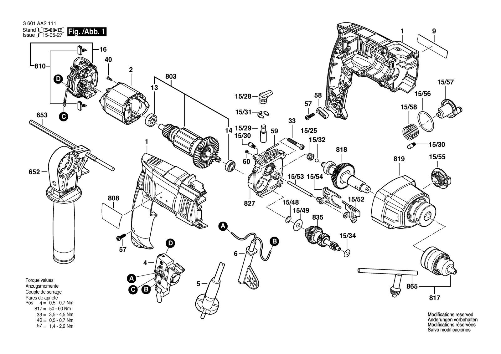 Bosch HD 18-2 parts diagram, sheet 1