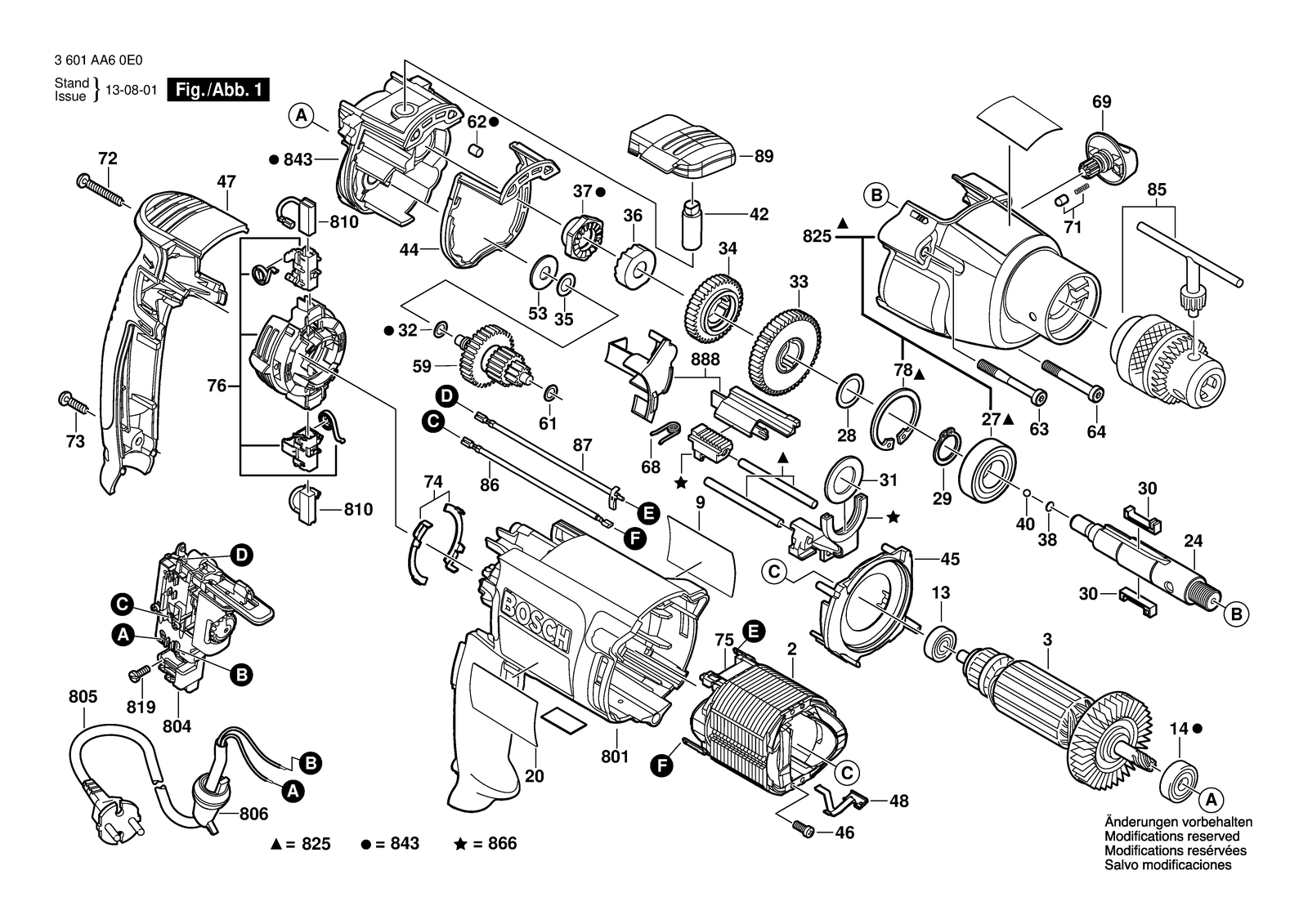 Bosch GBM 16-2 RE parts diagram, sheet 1