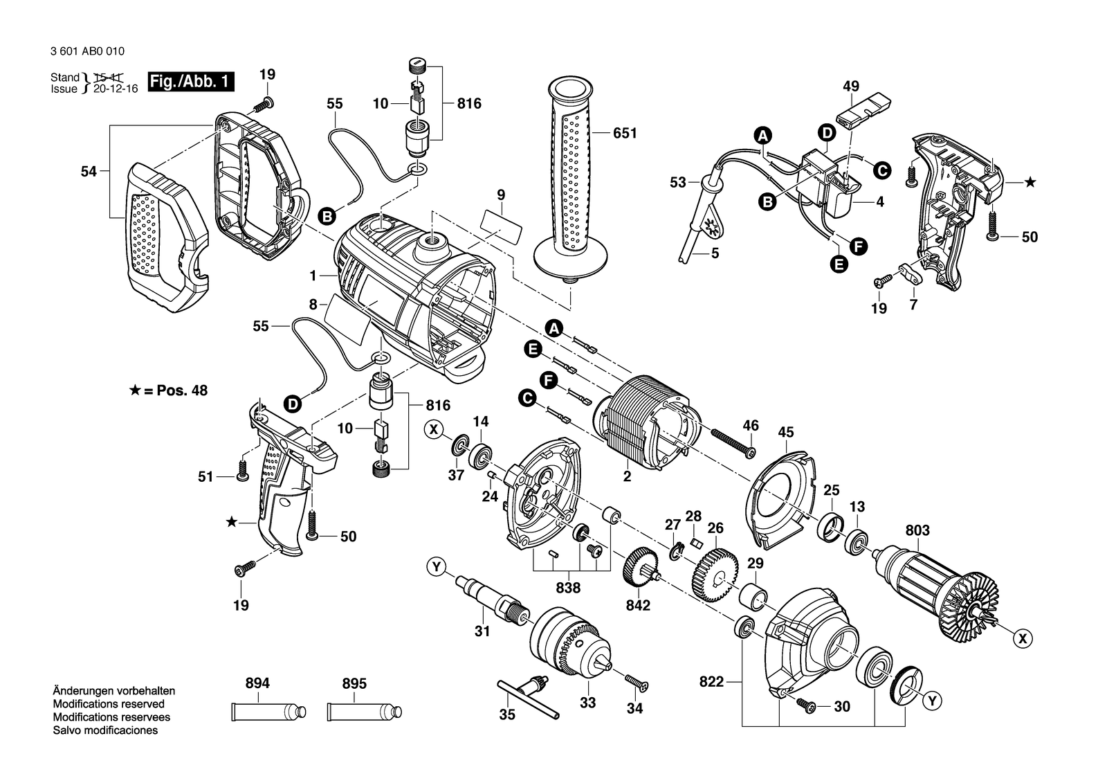 Bosch GBM 9-16 parts diagram, sheet 1